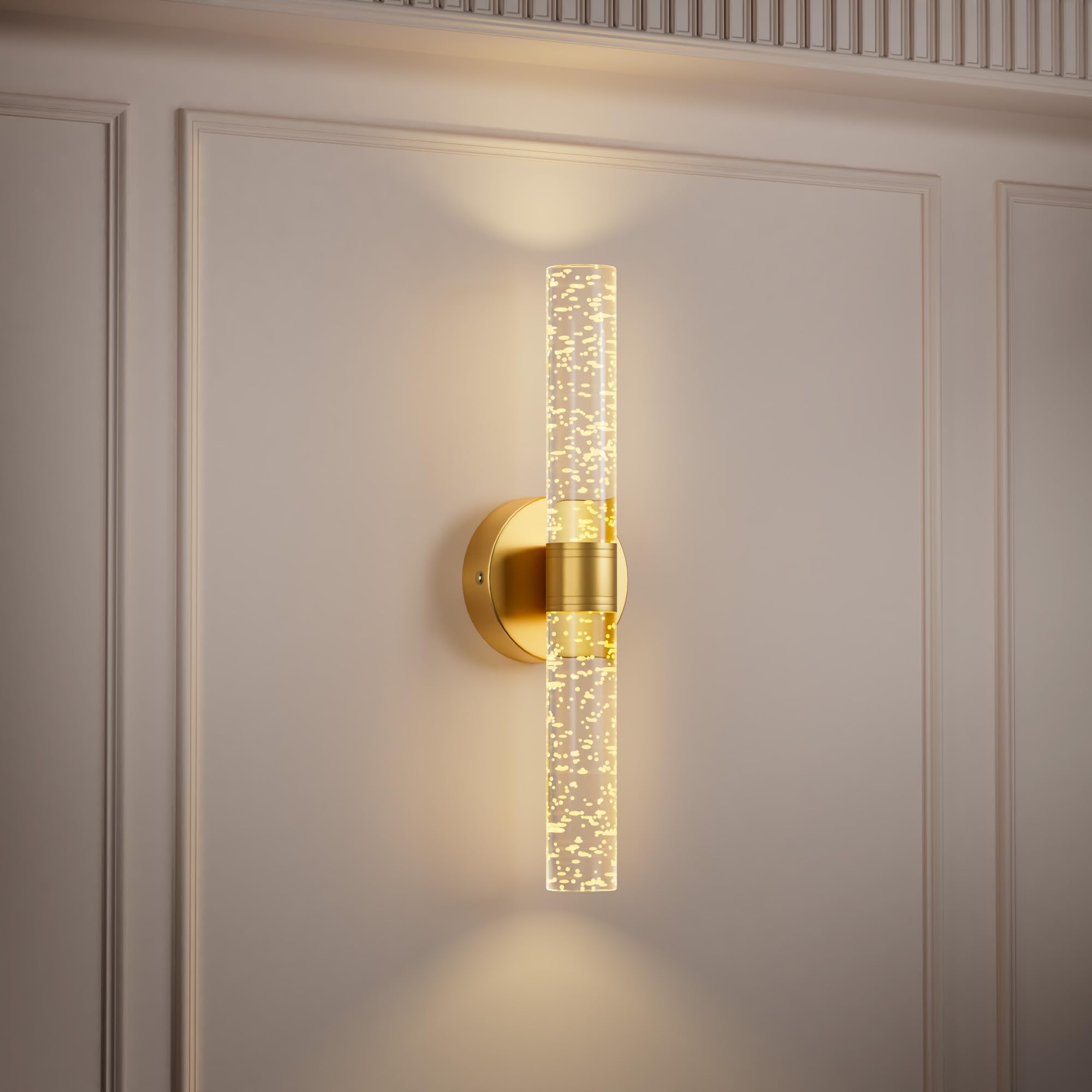 Gift4U Gold Battery Operated Wall Sconce, 13000mAh Rechargeable, Remote Control, 15 Color Dimmable, Plastic, Model 01, 1 pcs