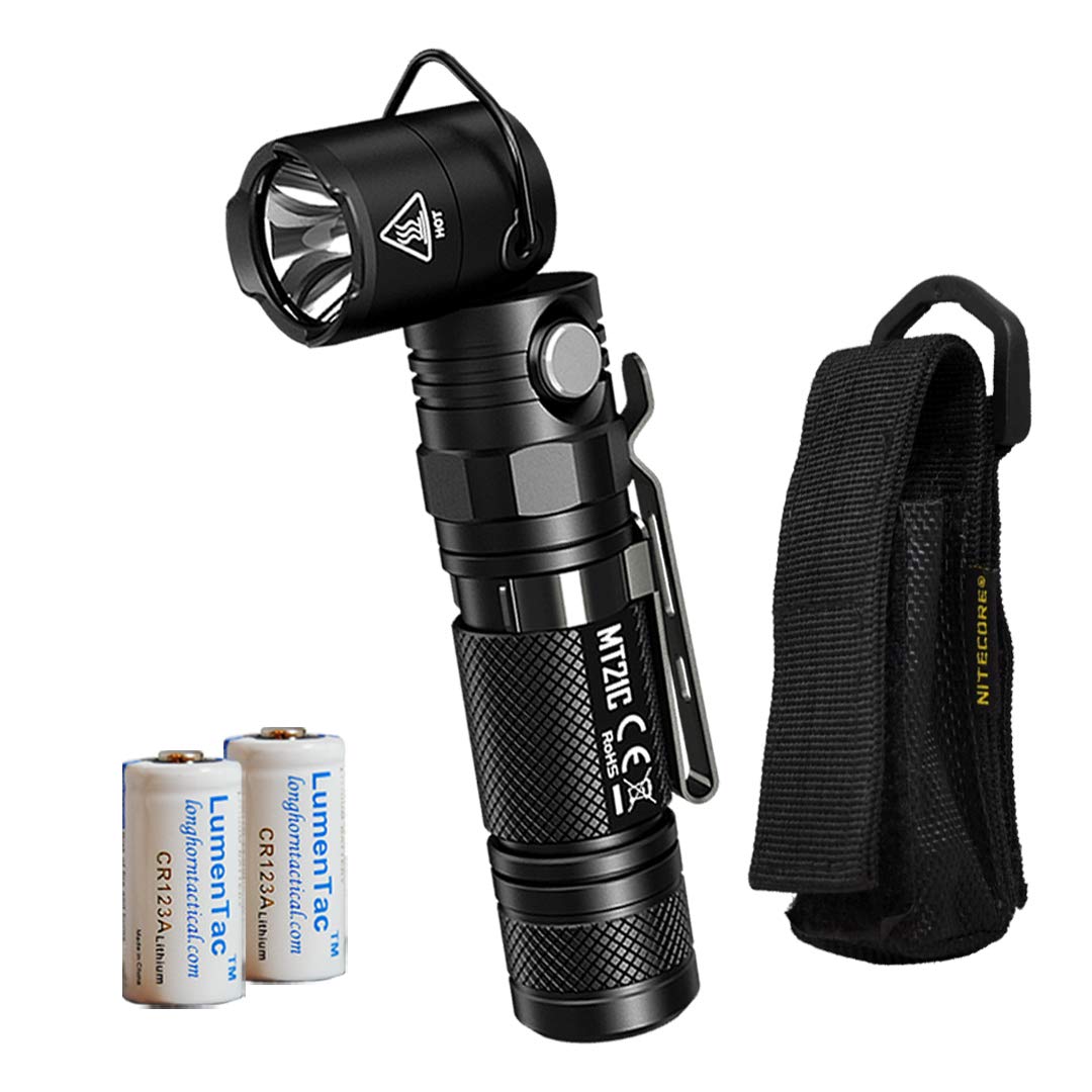 NITECORE MT21C LED Flashlight, 1000 Lumen, Tiltable Head, Anodized Aluminum, Black