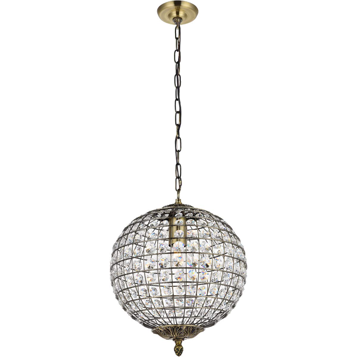 Living District Earlene 1-Light Transitional Metal Pendant in Antique Bronze