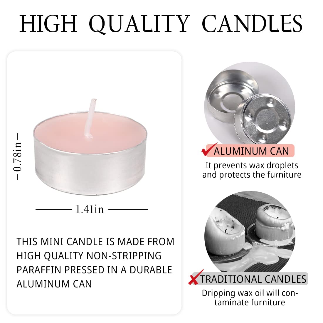 Tea Lights Candles - 12 Pack Pink Tealights Candle Scented Rose Small Candle For Home, Holiday, Wedding & Party,Dinner Table, Halloween Christmas And Holiday (Pink Rose)
