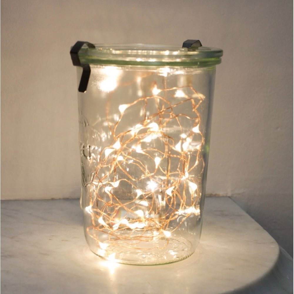 Kikkerland Copper String Fairy LED Lights, 6ft, Battery Operated, 20 Hanging Lights, Indoor/Outdoor Home Decor, Model LT00