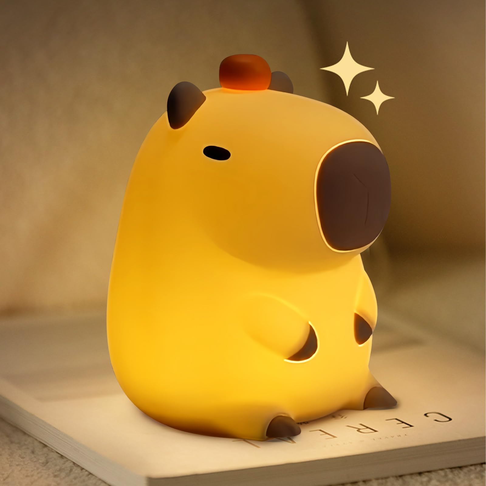 LEDHOLYT Night Light for Kids, Cute Silicone Capybara Nursery Light for Baby Room and Toddler, Rechargeable LED Animal Decor Nig