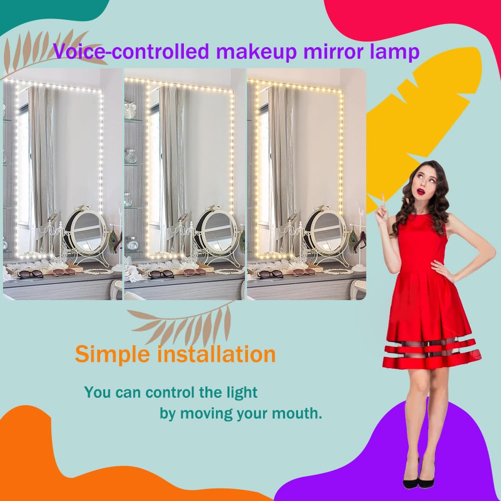 ZOKON 13ft LED Vanity Mirror Lights Kit - Adjustable, Bendable, White, Model LY-M-L-01