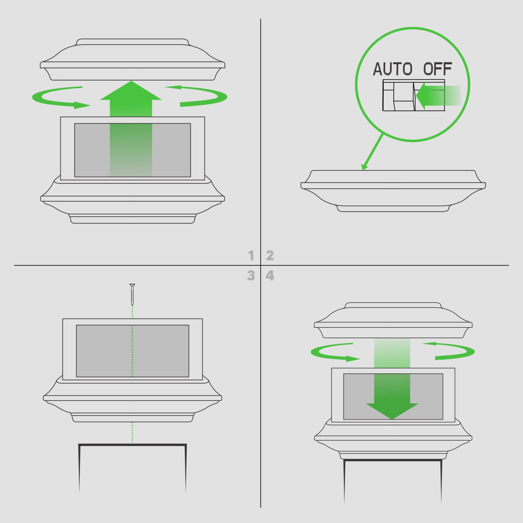 Classy Caps Sl088 Aluminum Colonial Solar Post Cap, 4" X 4", Black