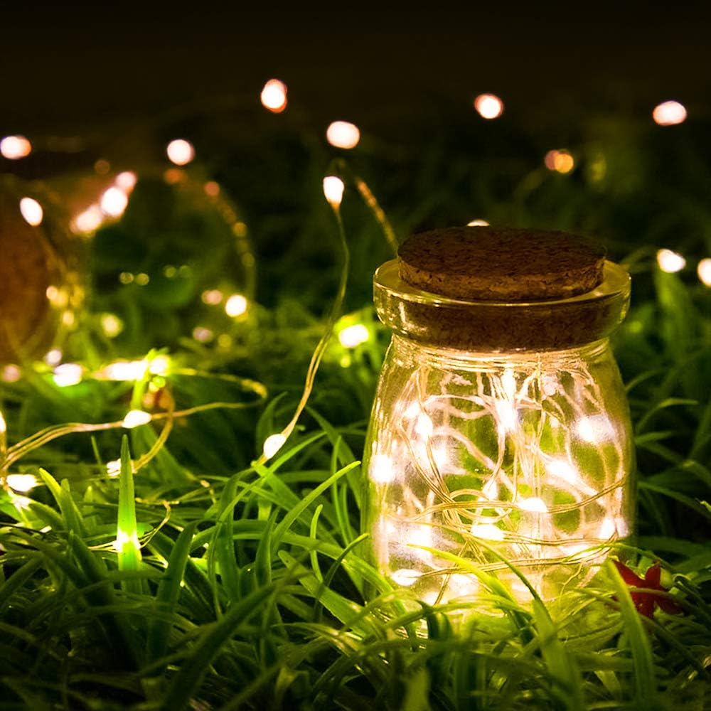 Xinkaite 10Ft Fairy String Lights, 30 Leds, Waterproof, Battery Operated, Warm White For Indoor & Outdoor Decoration