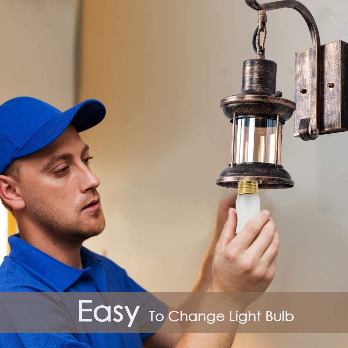 Yisuro Rustic Wall Light Fixtures, Vintage Oil Rubbed Bronze, 2 Pack Industrial Lamp