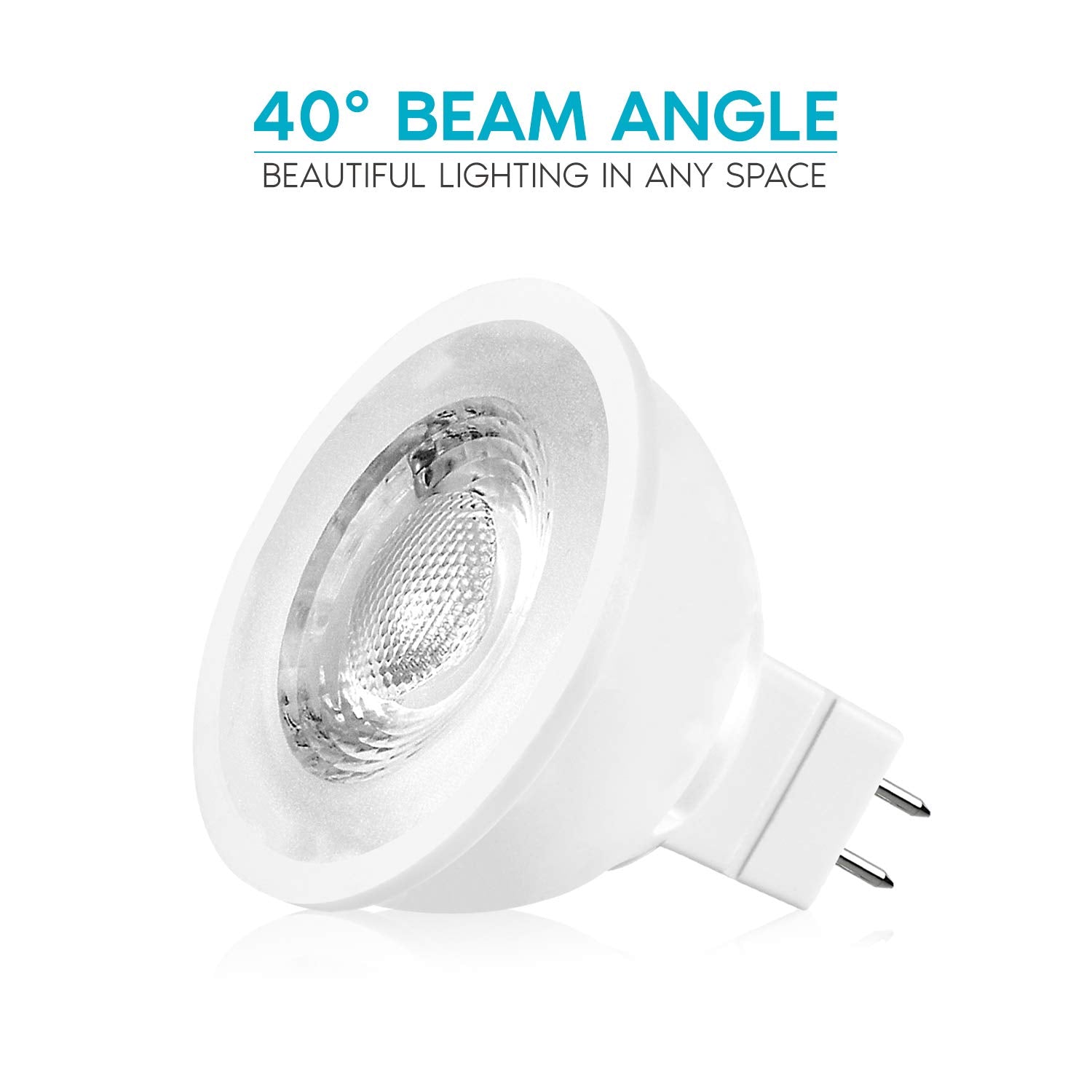 LUXRITE MR16 LED Bulb 50W Equivalent, 12V, Dimmable, 500 Lumens, GU5.3, 3000K Soft White, 6
