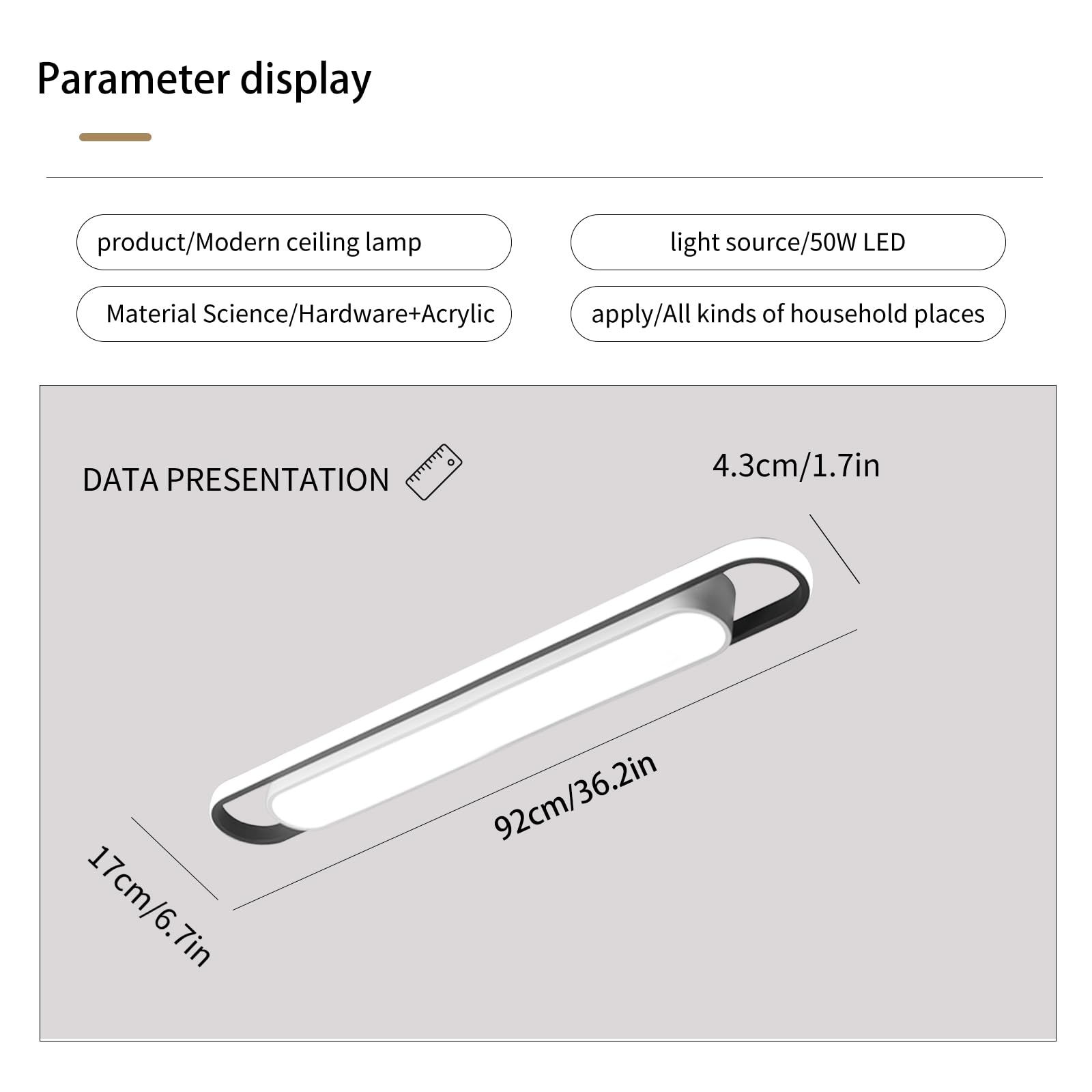 Naroume Modern Led Ceiling Lights,6500K Flush Mount Ceiling Lamp,50W Metal Smart Ceiling Chandelier Lighting Fixture For Kitchen