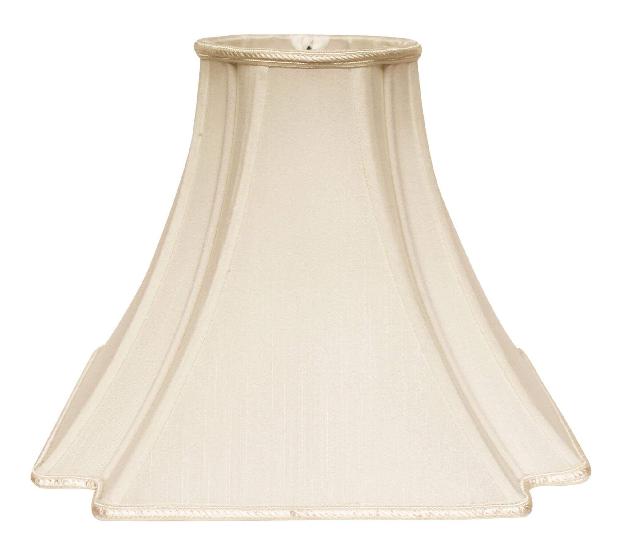 HomeRoots 469833 16 in. Ivory Slanted Notch Square Shantung Lampshade, Egg