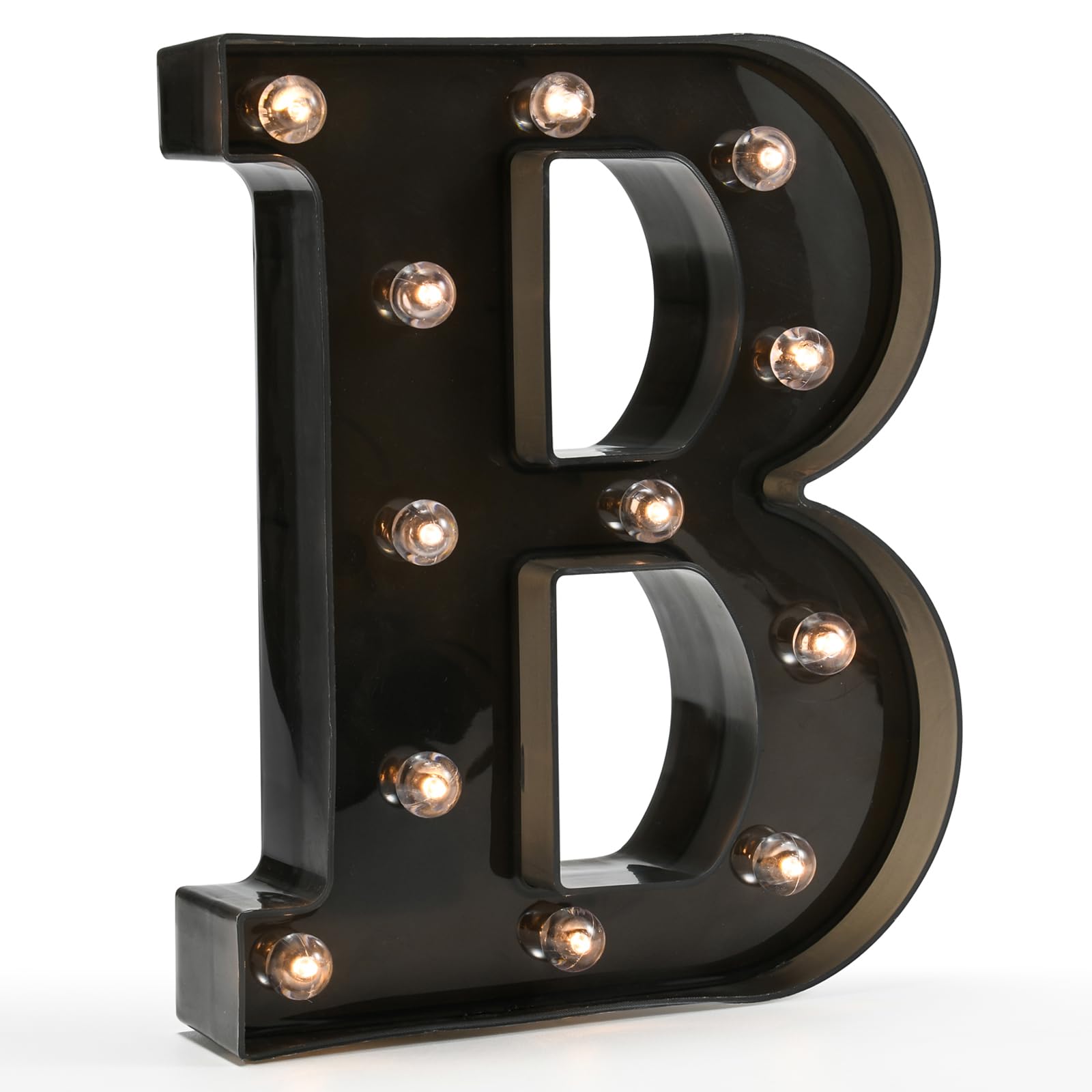 Oycbuzo Light Up Black Alphabet Marquee Letters Sign - Led Night Light For Parties & Decor