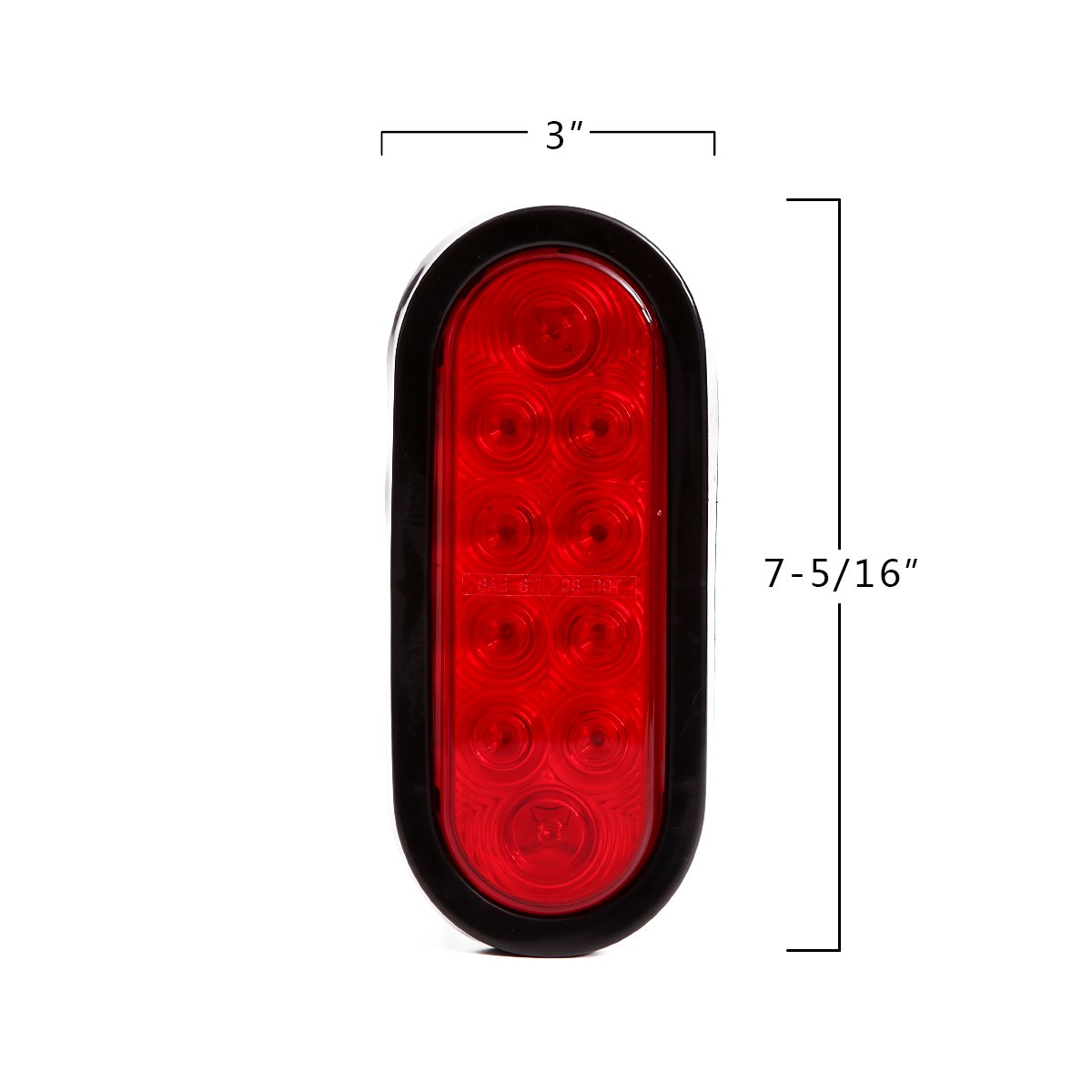 Czc Auto 6'' Led Waterproof Oval Red Trailer Lights Rear Stop Turn Signal Parking Tail Brake Lights For Trailer Truck Rv (Red, 4