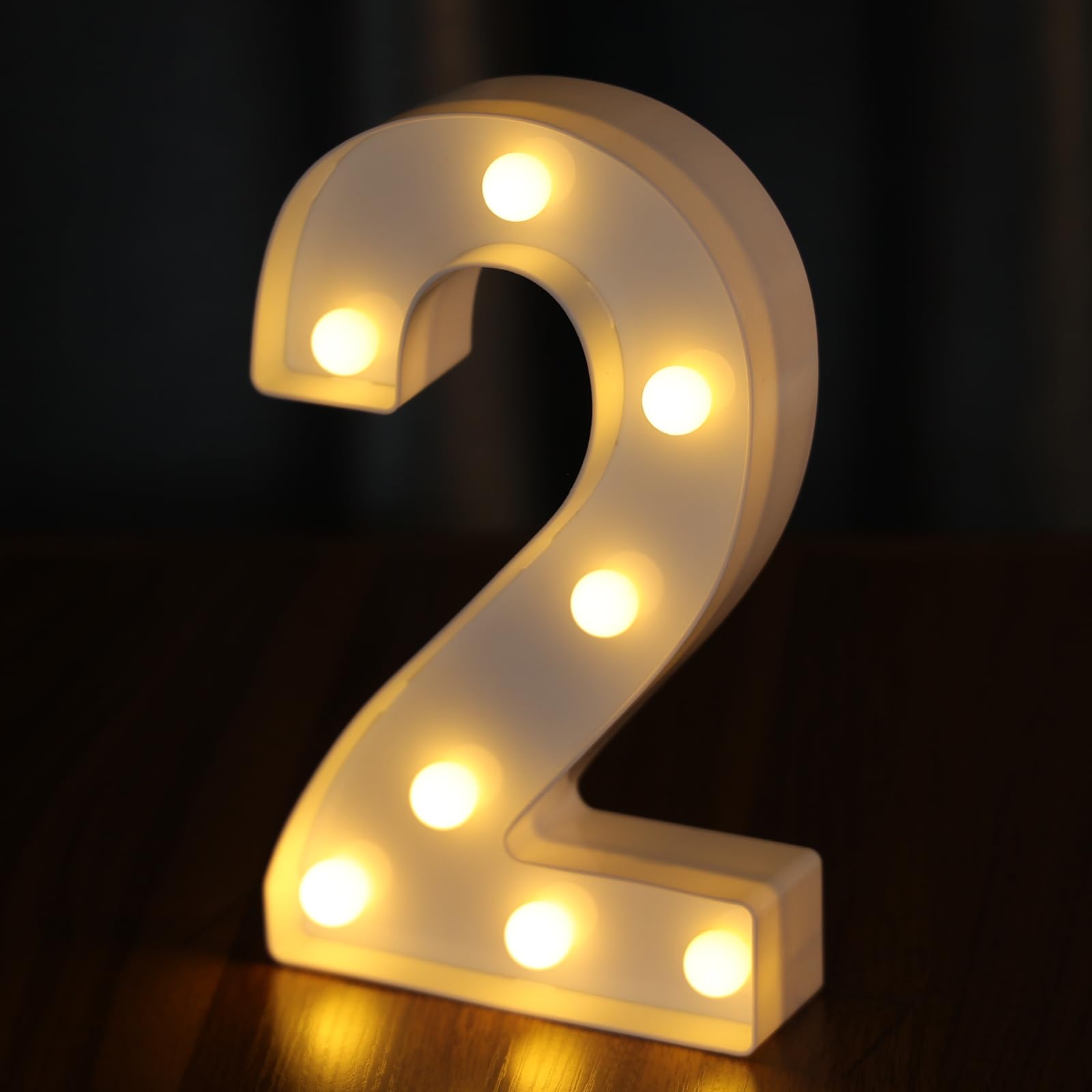 IFDGCTK LED Light Up Number 2 - Warm Light Acrylic Decorative Letter for Party and Home Decor