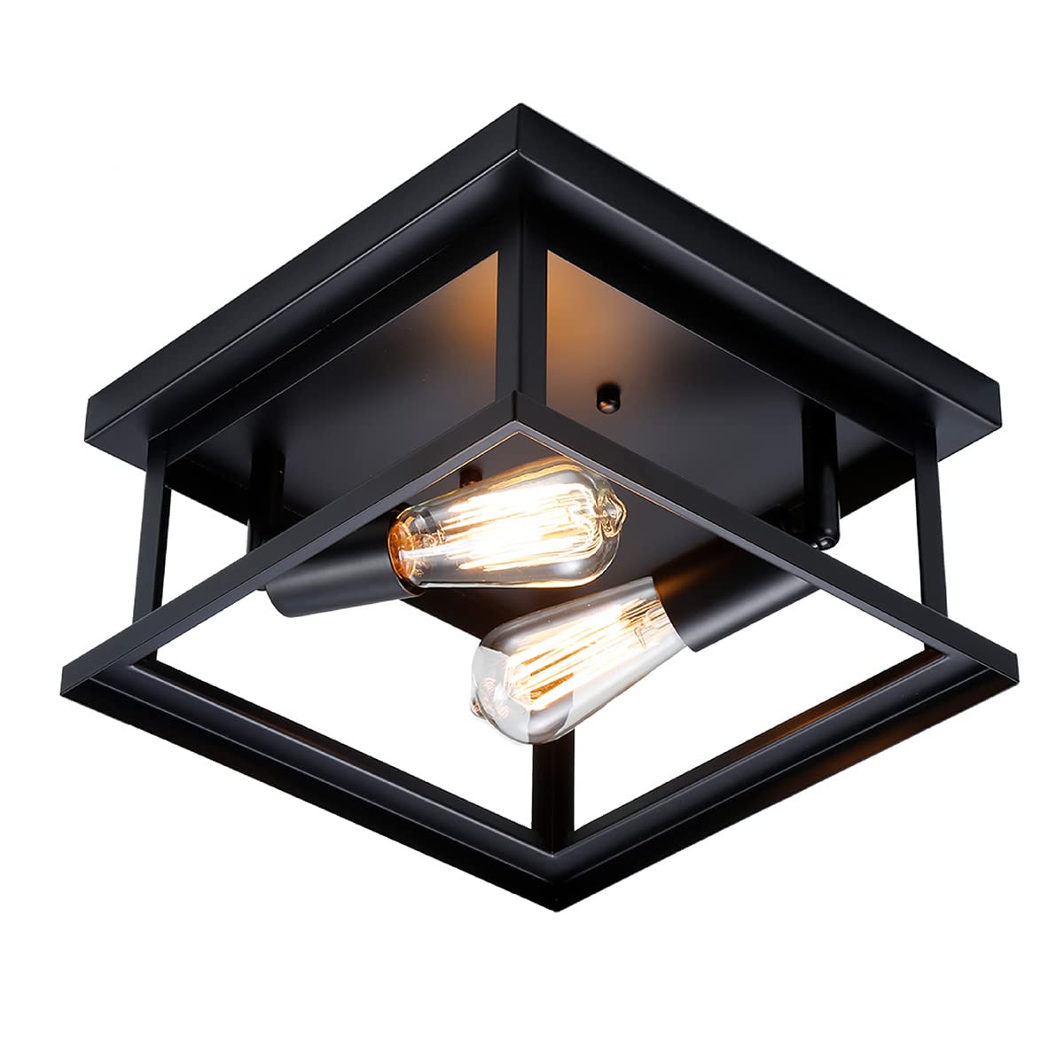 Hamilyeah Black Flush Mount Ceiling Light Fixture Bedroom, Farmhouse Kitchen Lights Ceiling, Outdoor Close To Ceiling Light Fixt