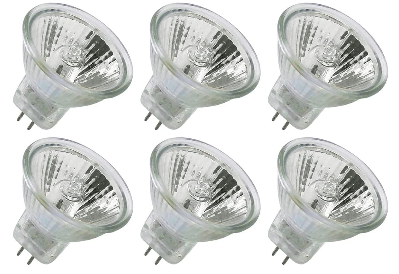 CTKcom MR11 Halogen Bulbs 12V 20W Warm White 2700K Glass Cover 6 Pack
