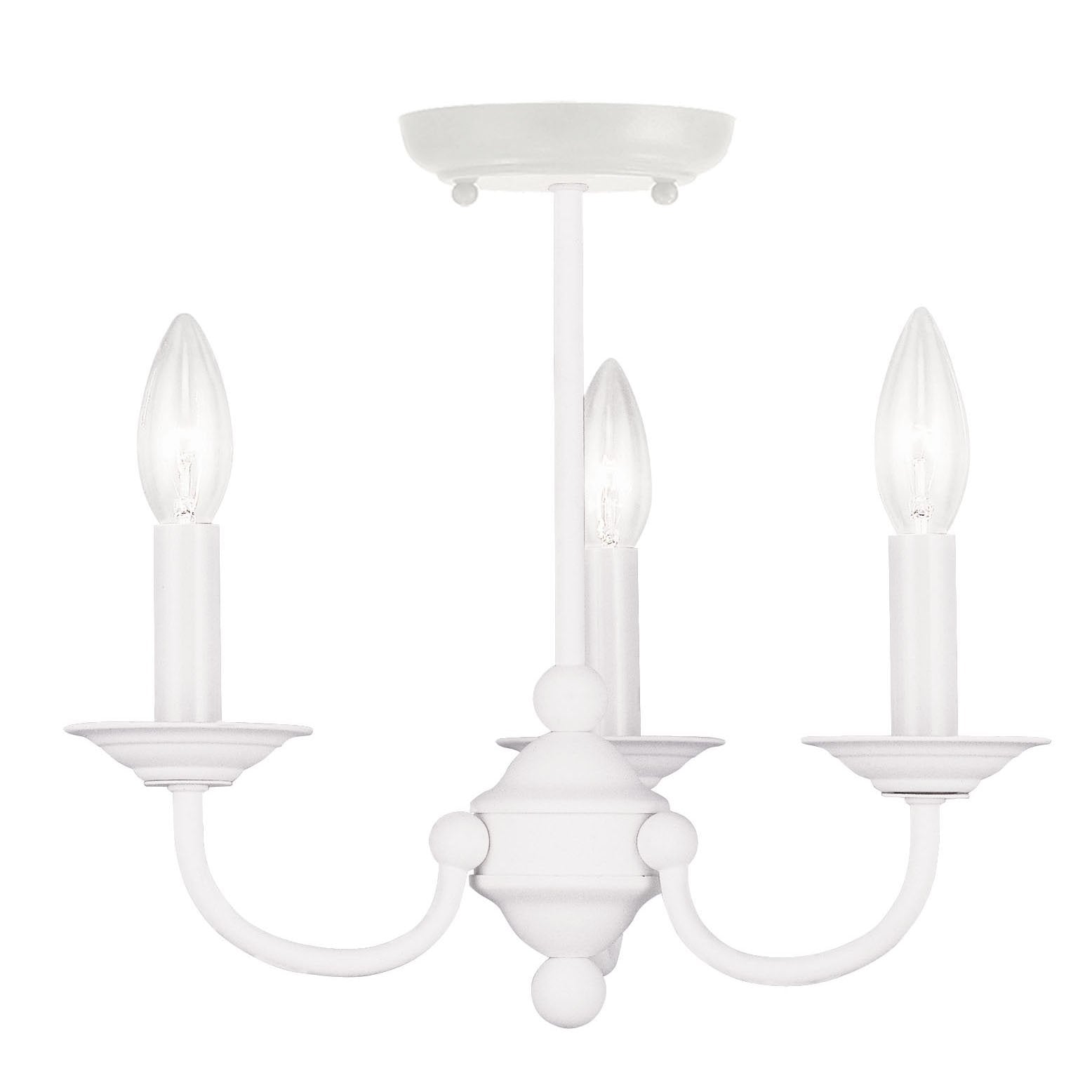 Livex Lighting Chandelier 4153-03 Glass White 14inL x 14inW x 14inH No Shades