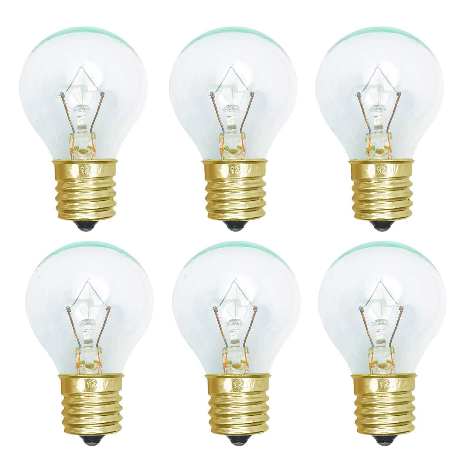 PaeorRorL Lava Lamp Bulbs 25 Watt, 6 Pack Incandescent, Dimmable, S11 E17 Base, Yellow, Long Lifespan