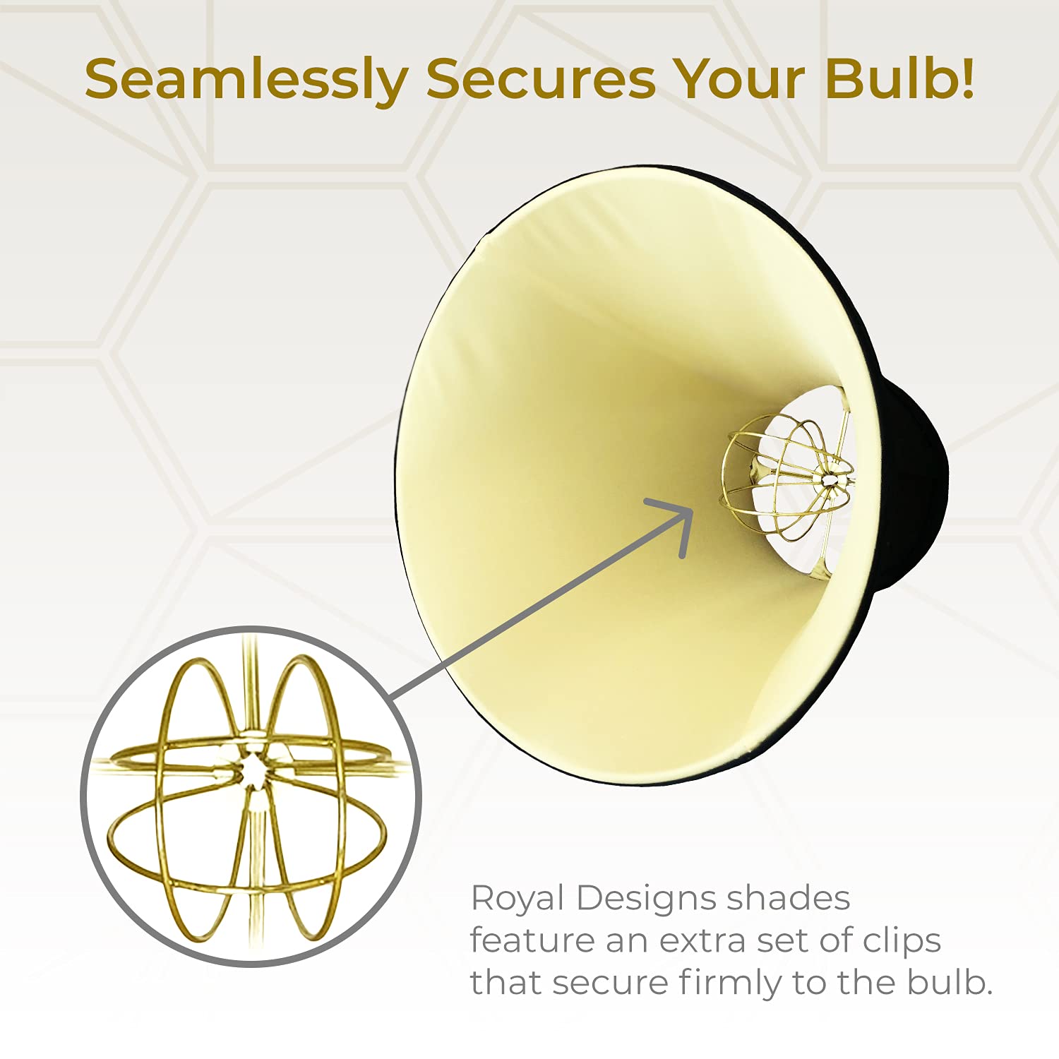 Royal Designs, Inc. True Bell Lamp Shade With Round Clip, Bs-704Rc-7Blk, Black, 3.75 X 7 X 6.75