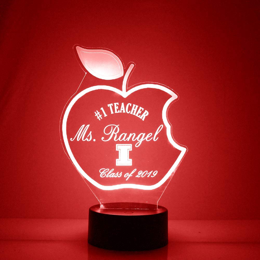 Teacher Custom LED Name Sign with Remote, Light Up Personalized Night Light, Customized Like You Want, Made in the USA, Clear Ac
