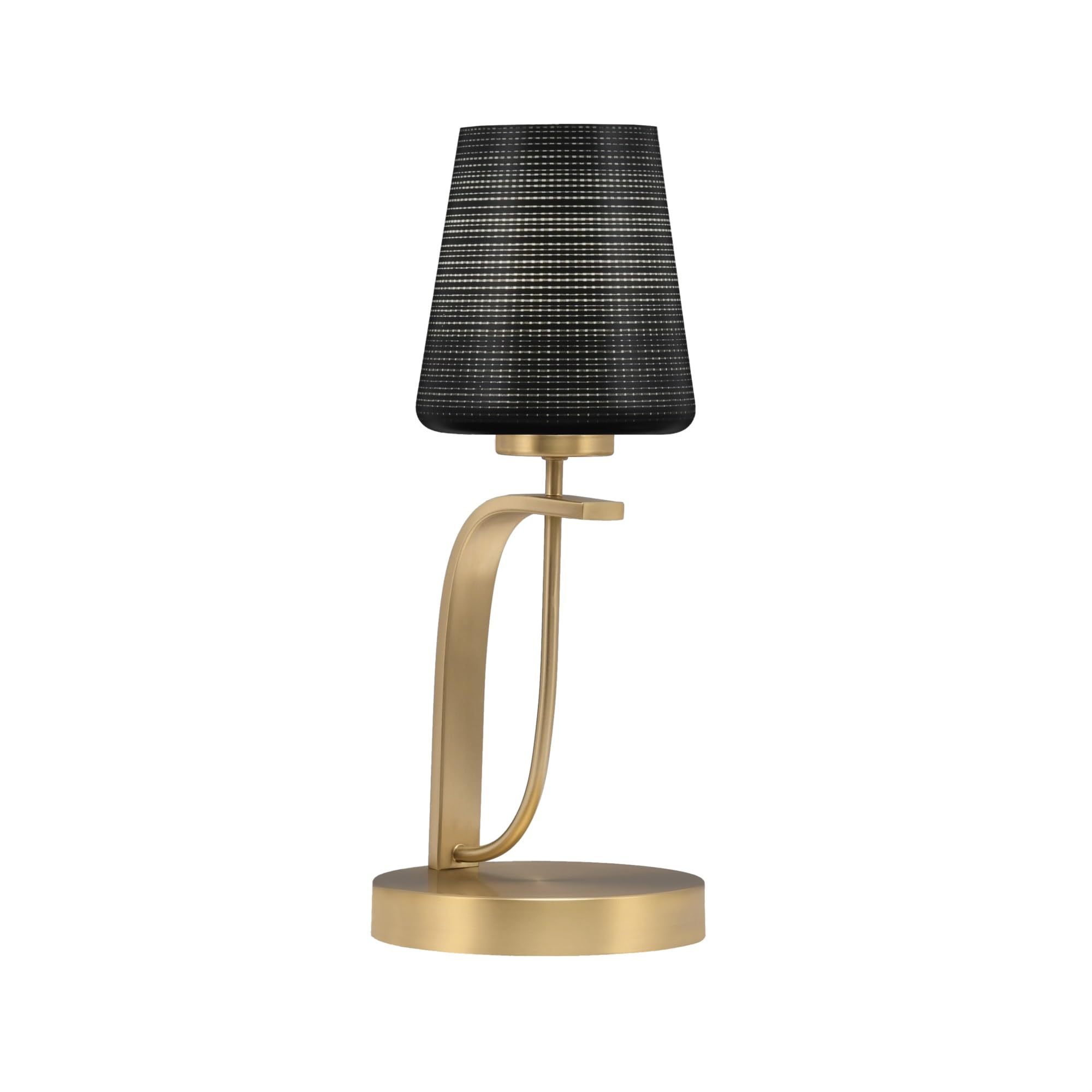 Toltec Lighting Cavella Accent Lamp, New Age Brass Finish, 6" Black Matrix Glass