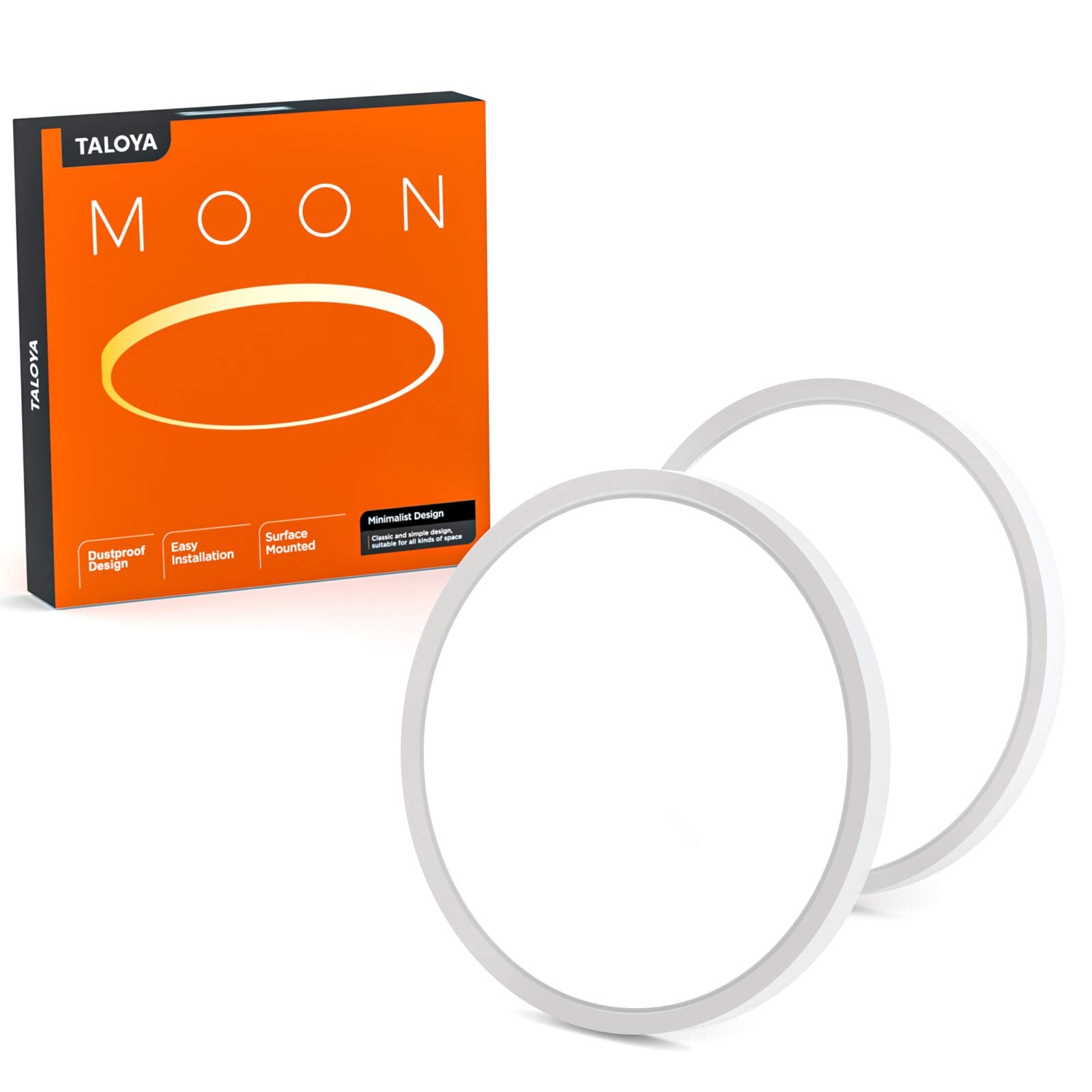 TALOYA 2 Pack Flush Mount LED Ceiling Light (Milk White Shell), 15.8 Inch, Equivalent to Traditional 240W Bulb Light for Kitchen