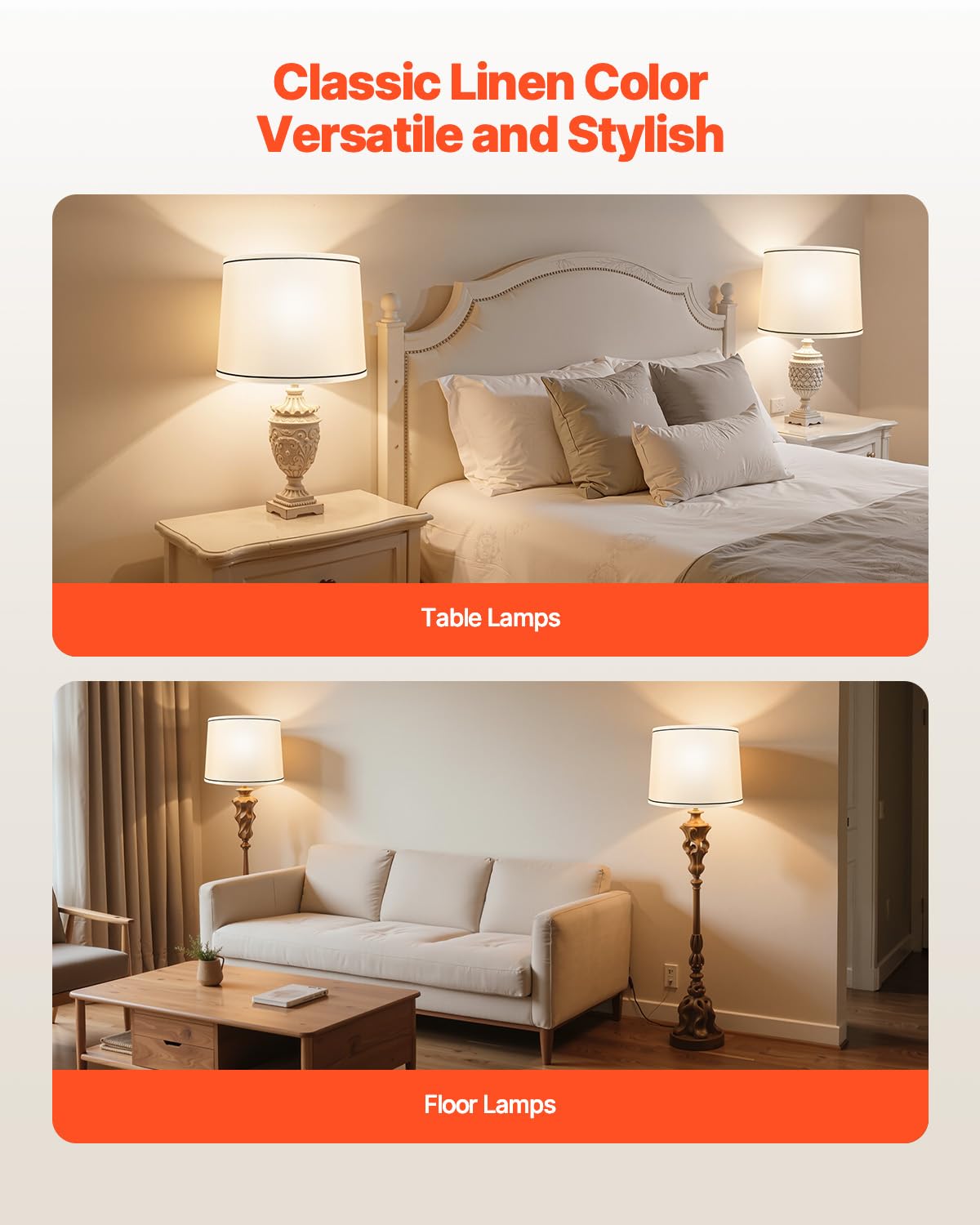 Vevor Lamp Shade 2 Set  11 In Top X 13 In Bottom X 10 In High (Spider Fitter)  Medium Lampshade With Harp  Replacement Lamp Shade For Table & Floor Lamps Pendant Lights  White With Black Edge