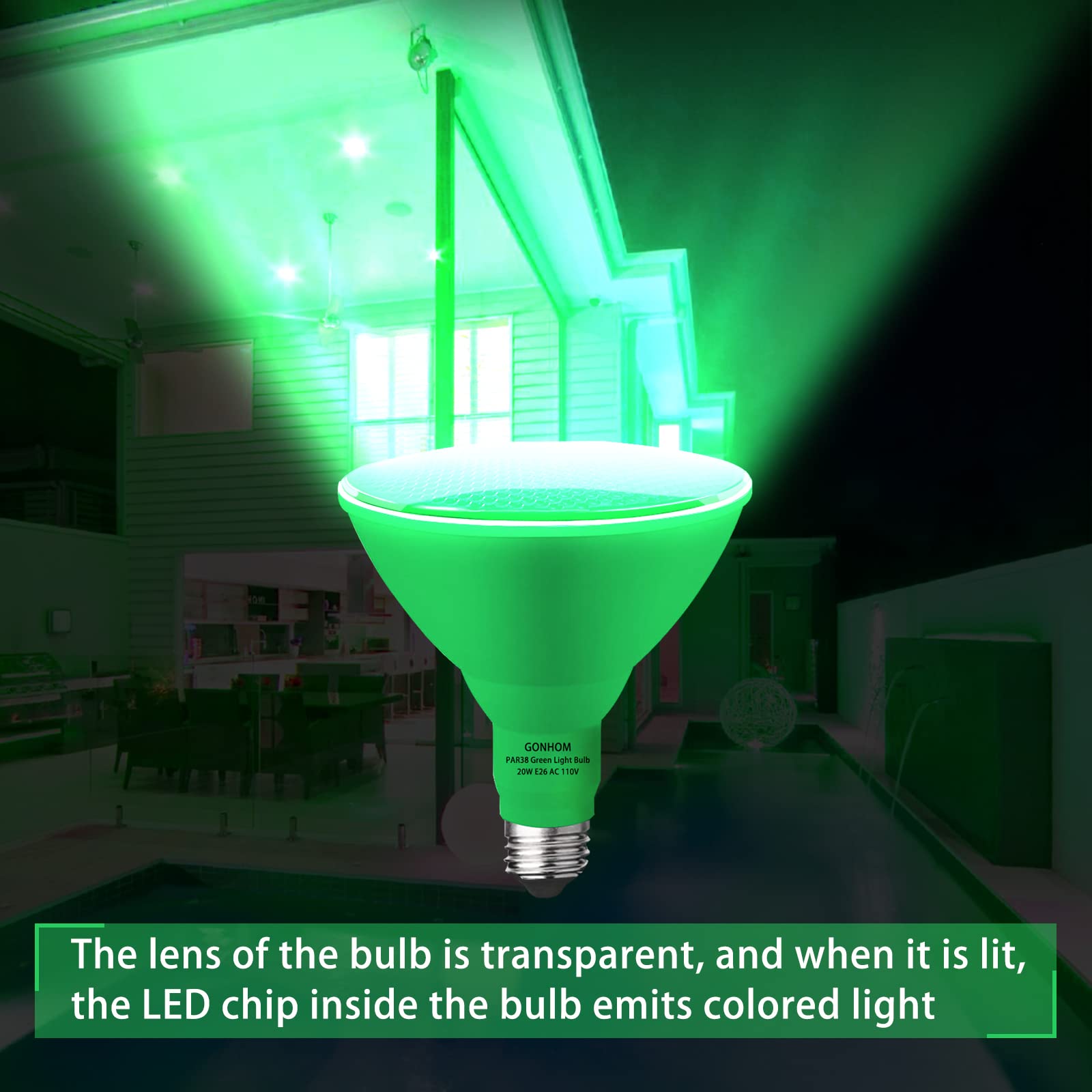 Gonhom 4 Pack A19 Led Orange Light Bulbs, 9W Equivalent For Halloween & Party Decoration