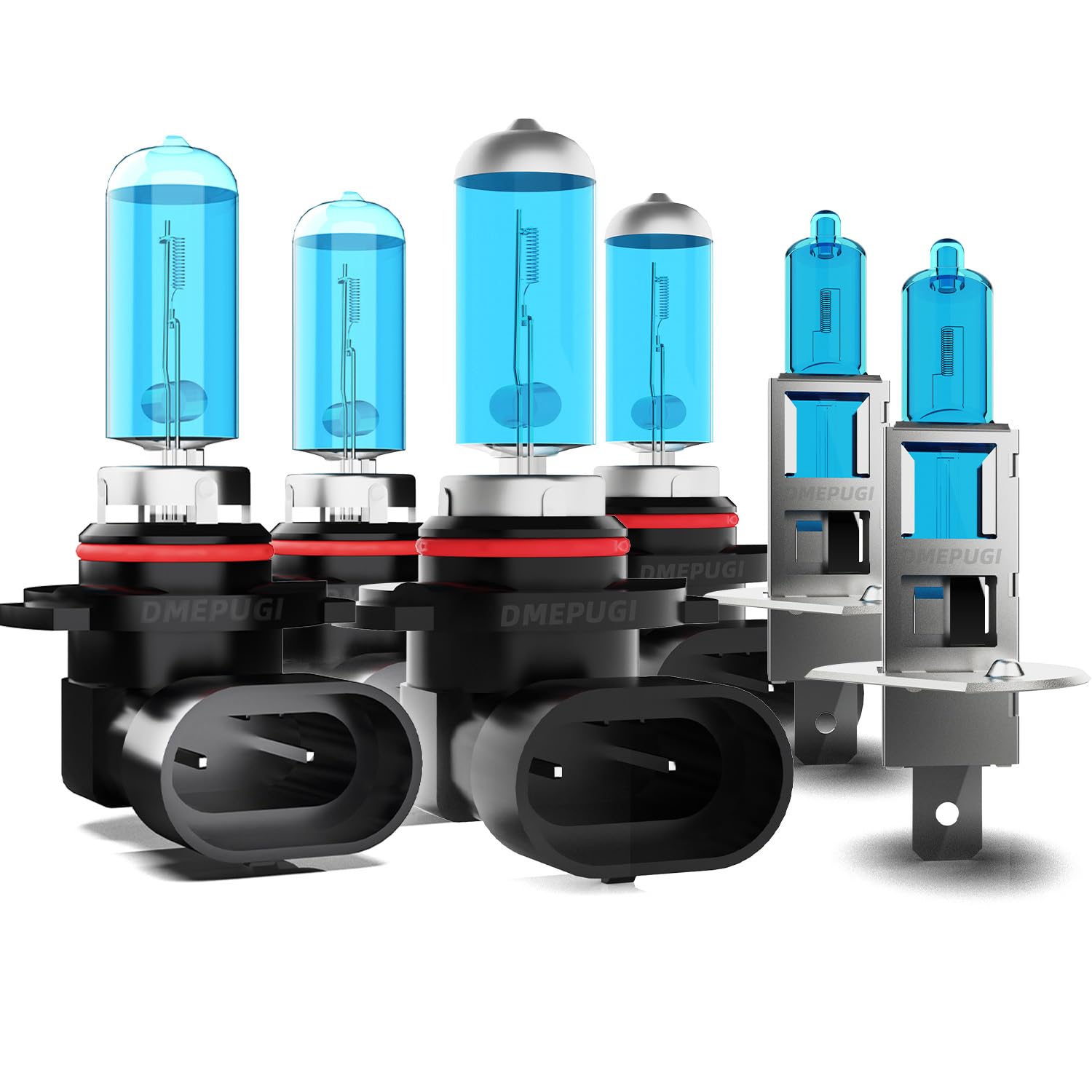 DMEPUGI headlight bulbs compatible with Sonata 1997-1998 halogen lights, 9005 + 9006 High/Low Beam + h1 Halogen Fog Lights, Pack