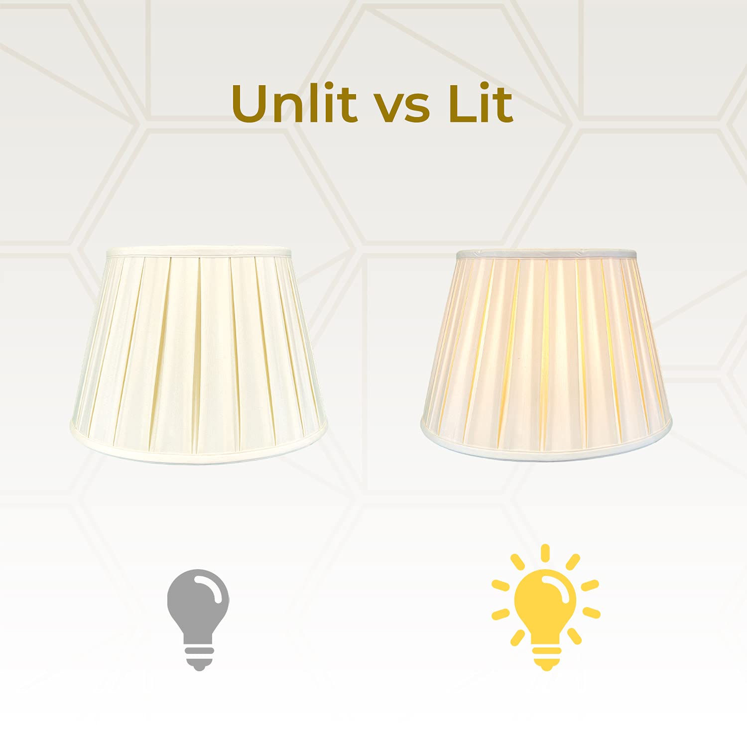 Royal Designs Empire English Pleat Basic Lamp Shade, Eggshell, 6-Way 13 X 19 X 11.25