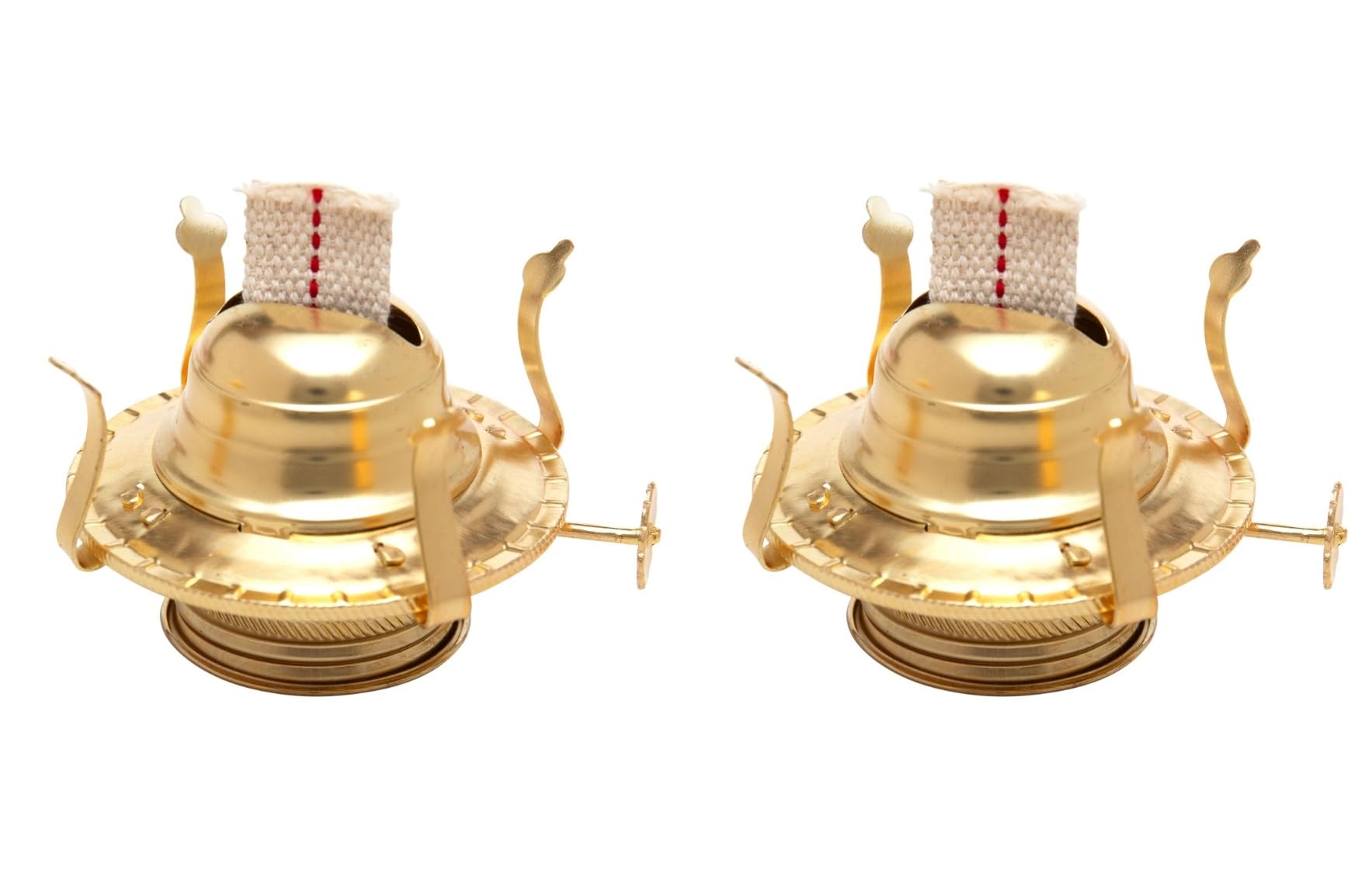 Creative Hobbies Brass Plated Oil Burner with Cotton Wick - Replacement for Antique Kerosene Lamps | Pack of 2