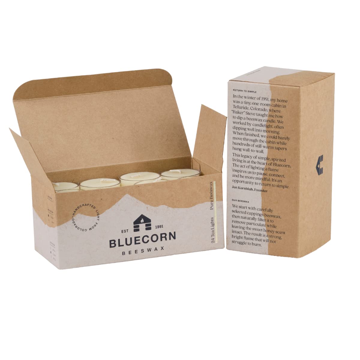 Bluecorn 100% Pure Beeswax Tealight Candles | Natural Beeswax Candles, Ivory White Tea Lights Candles | Long Burn (4-5 Hours) |