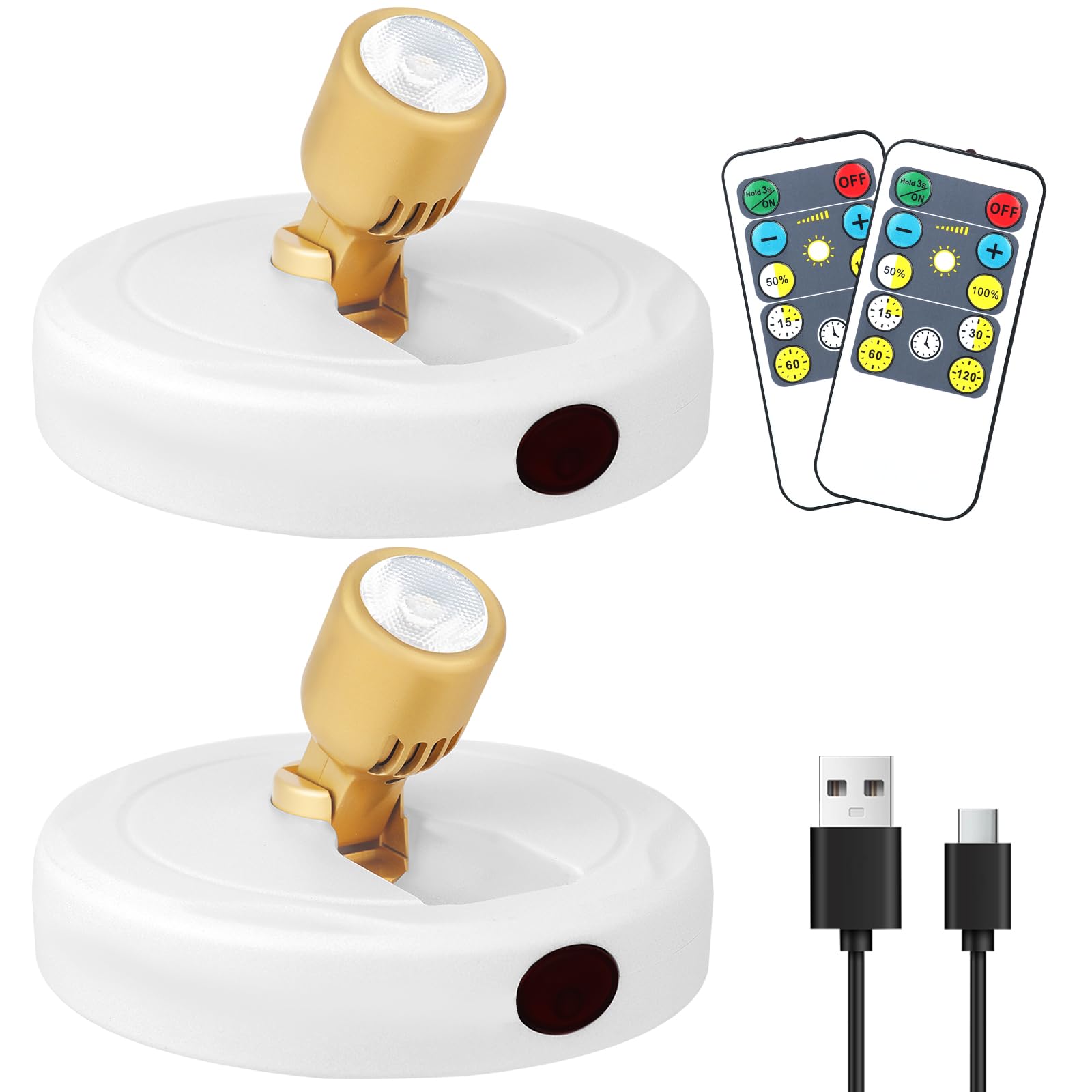 KANESIKI Rechargeable Spotlight, Battery Operated Picture Lights with Remote, Cordless Plant Spot Light Indoor, LED Accent Light