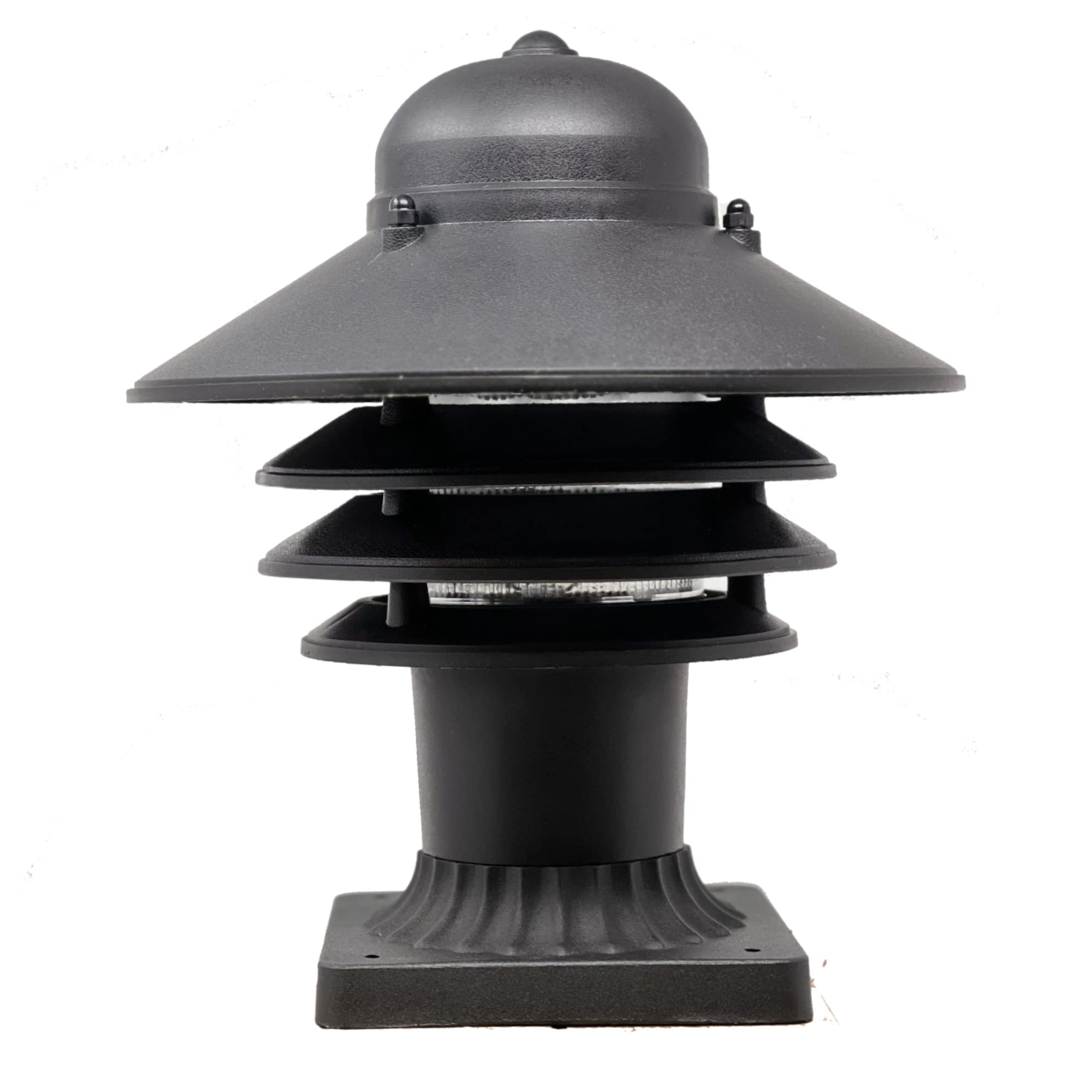 KastLite Nautical Post Walkway Lamp, 10in High, Black, Polyester, Model KL-NAUT-WW-X-B, Fits 3in Posts, UL Listed, Includes Mounting