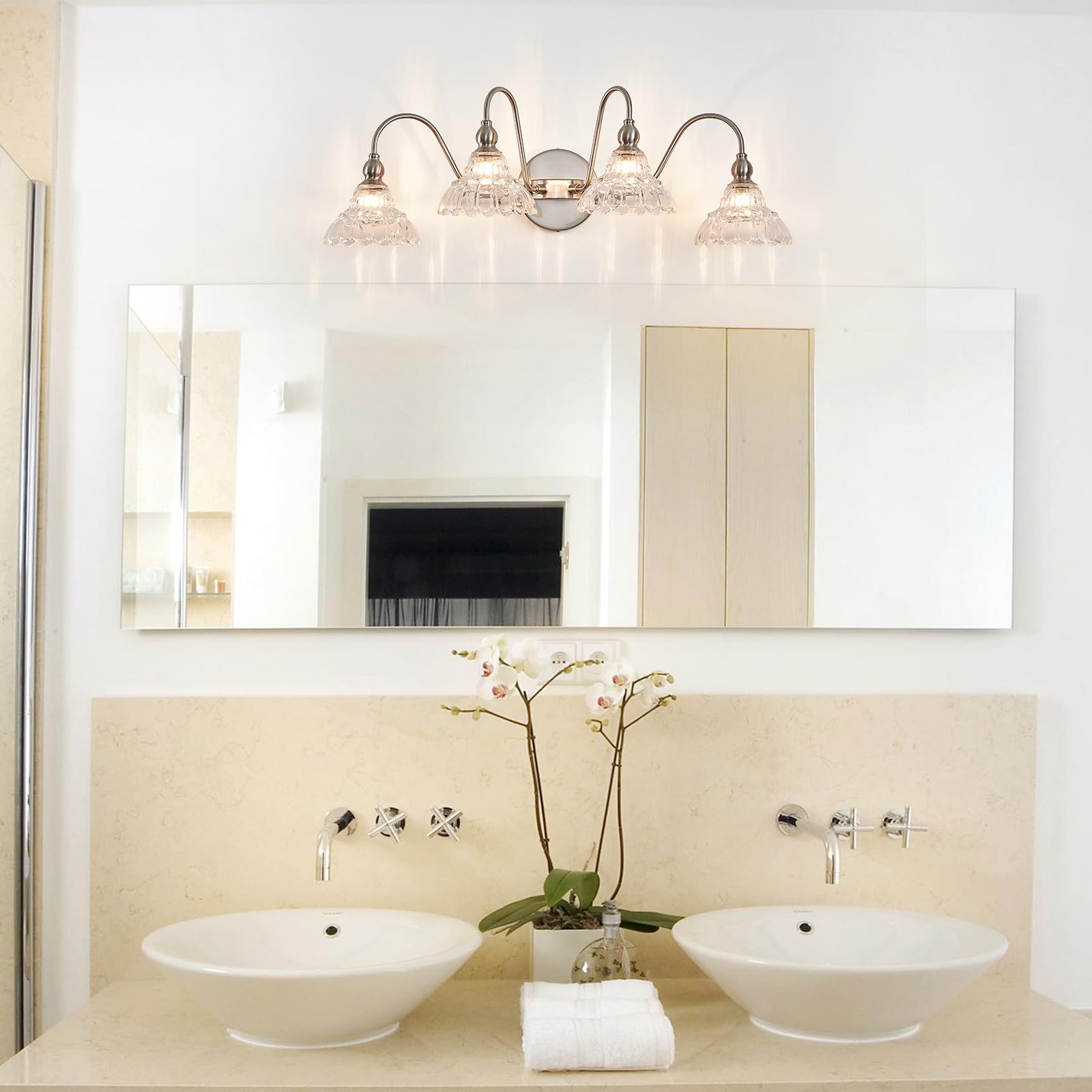 Tlolgt Brushed Nickel Bathroom Vanity Lights Vintage Vanity Lighting Fixtures Pciture Light For Bathroom Bedroom Hallway Living Room