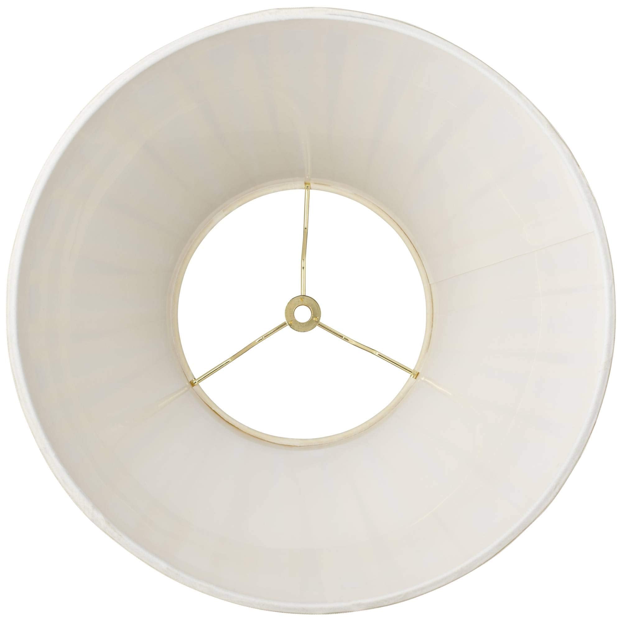 Creme Linen Medium Box Pleat Lamp Shade 7&quot; Top X 14&quot; Bottom X 11&quot; High (Spider) Replacement With Harp And Finial - Springcrest