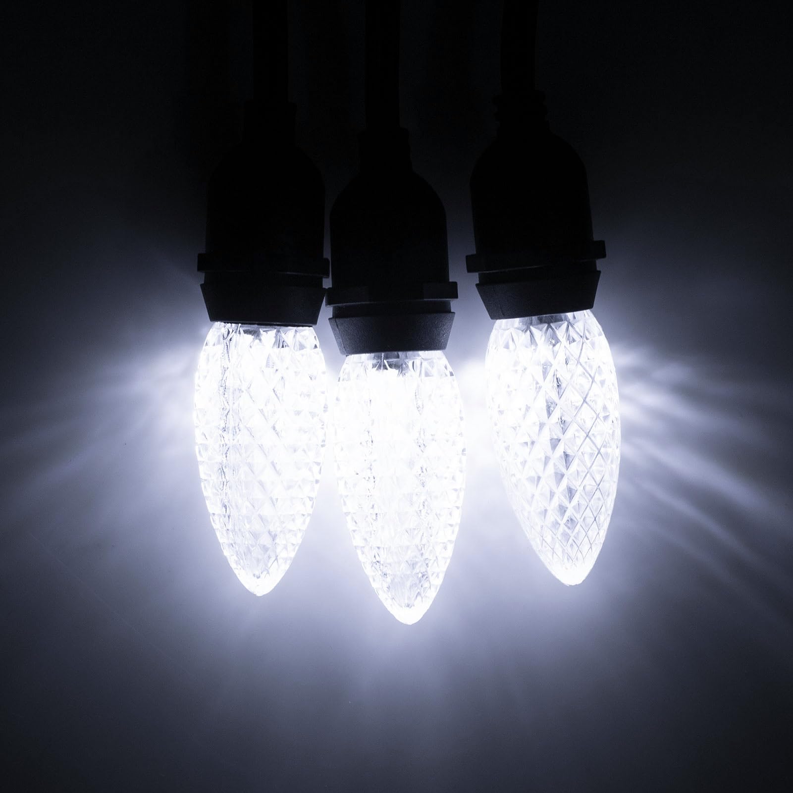 Meconard C9 Led Replacement Christmas Light Bulbs, C9 Shatterproof Led Bulbs For Christmas Indoor Outdoor String Lights, E17 Intermediate Base, Commercial Grade Holiday Bulbs, Cool White, 25Pack