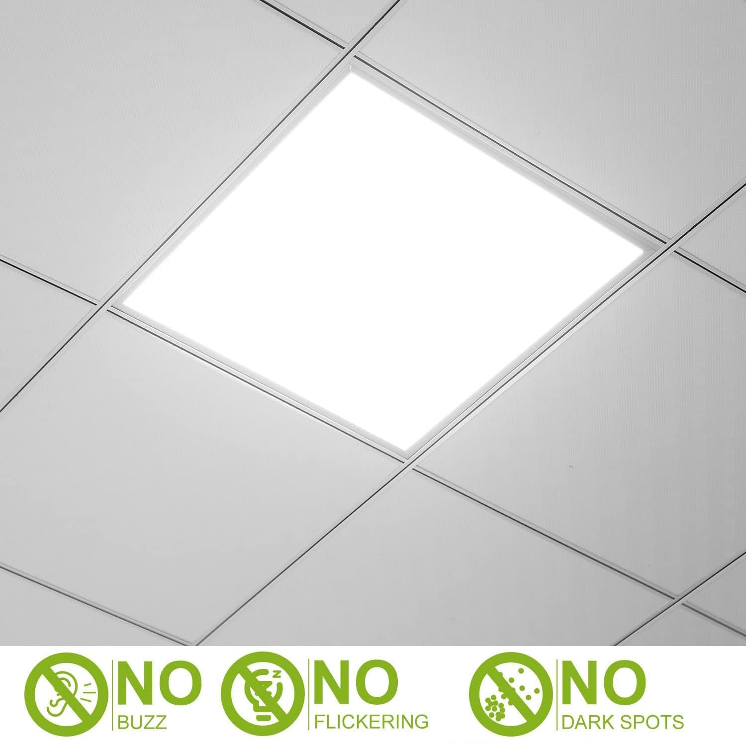 Led Flat Panel Light 2X2 Ft,White Led Drop Ceiling Office Lights,48W=150W Indoor Commercial Flat Backlit Fixture, 4800Lm/7000K,C
