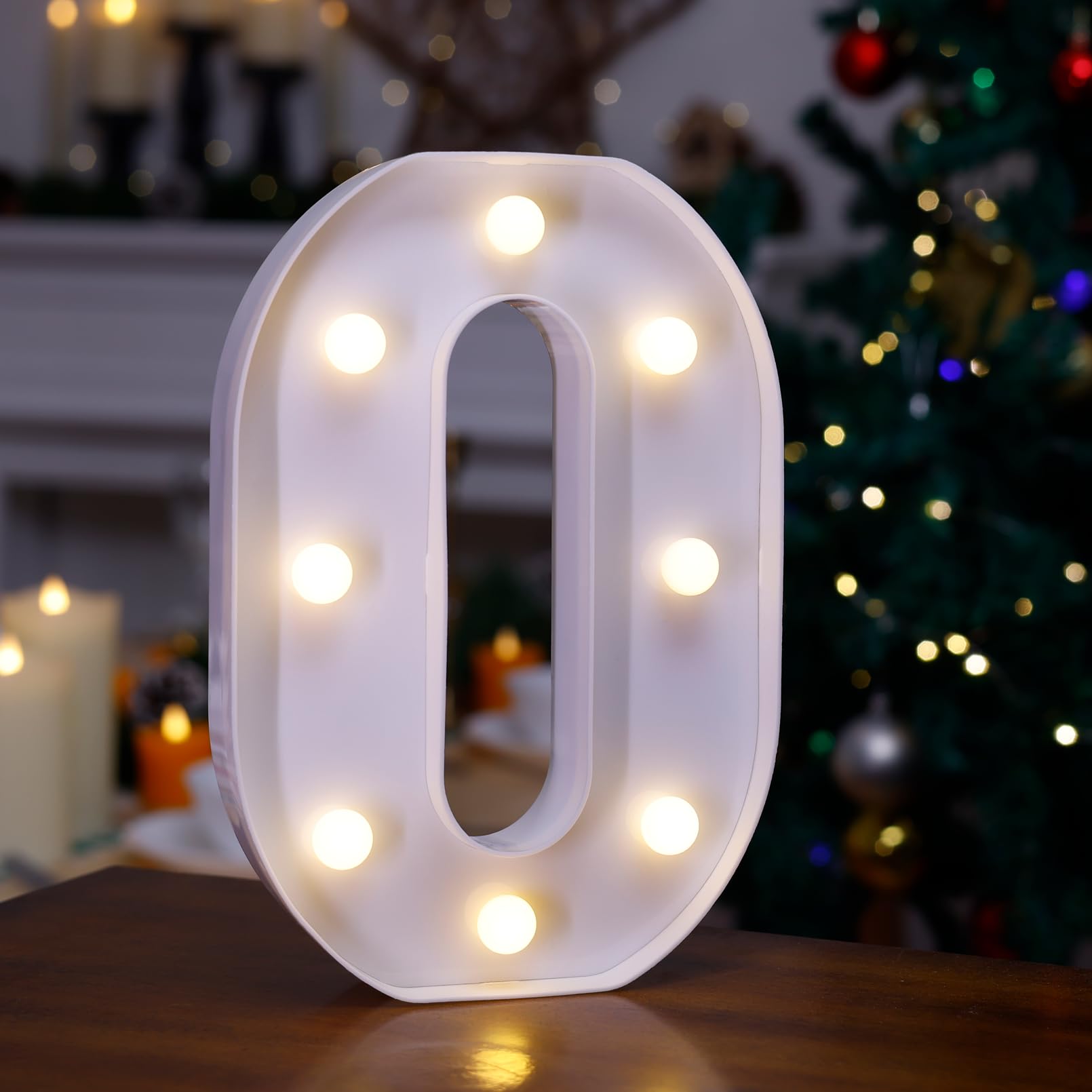 TRONSBOO LED Marquee Sign Light Up Letters, Alphabet Light Up Letters Sign, Battery Powered LED Letter Lights for Night Light, Wedding, Birthday, Party, Christmas or Home Decor (Letter O)
