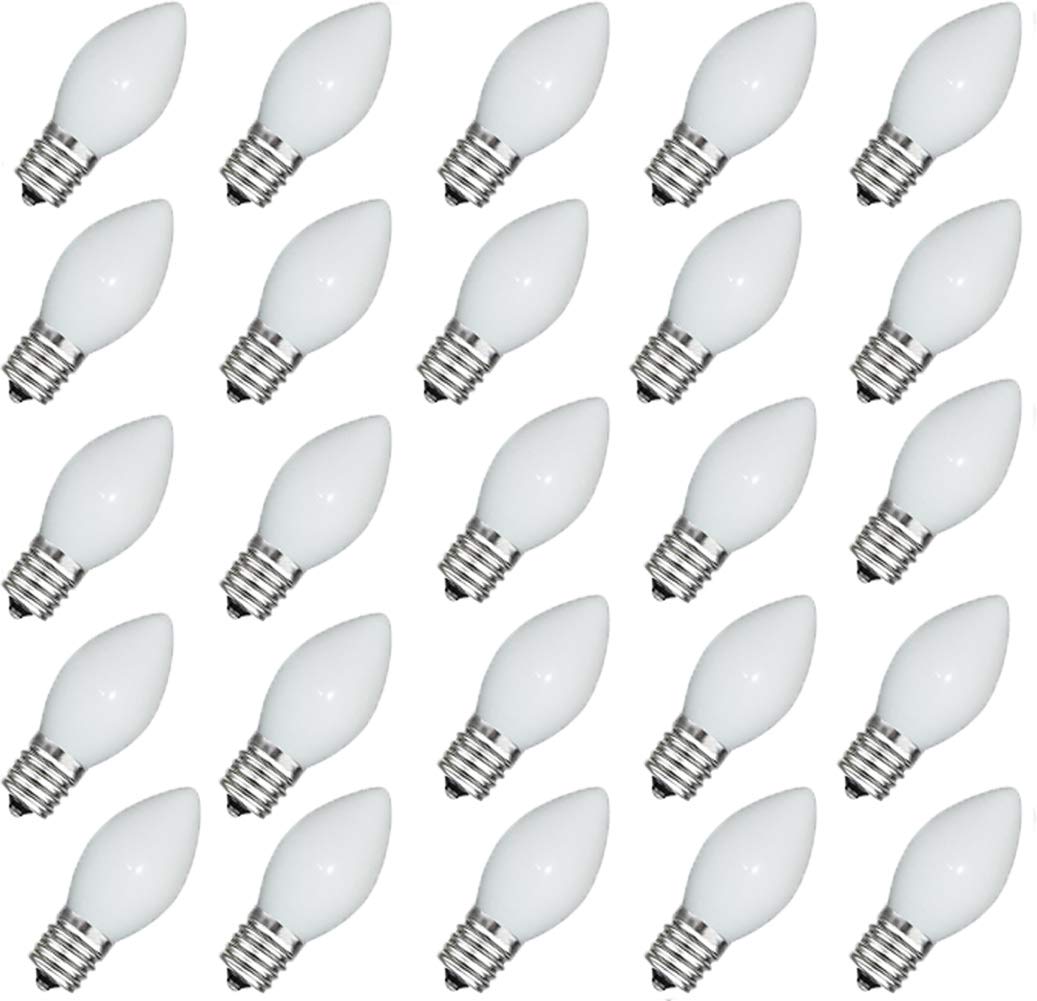GOOTHY Indoor & Outdoor String Light Replacement Bulbs, 5 Watt, White, C7 Ceramic, 1 Count