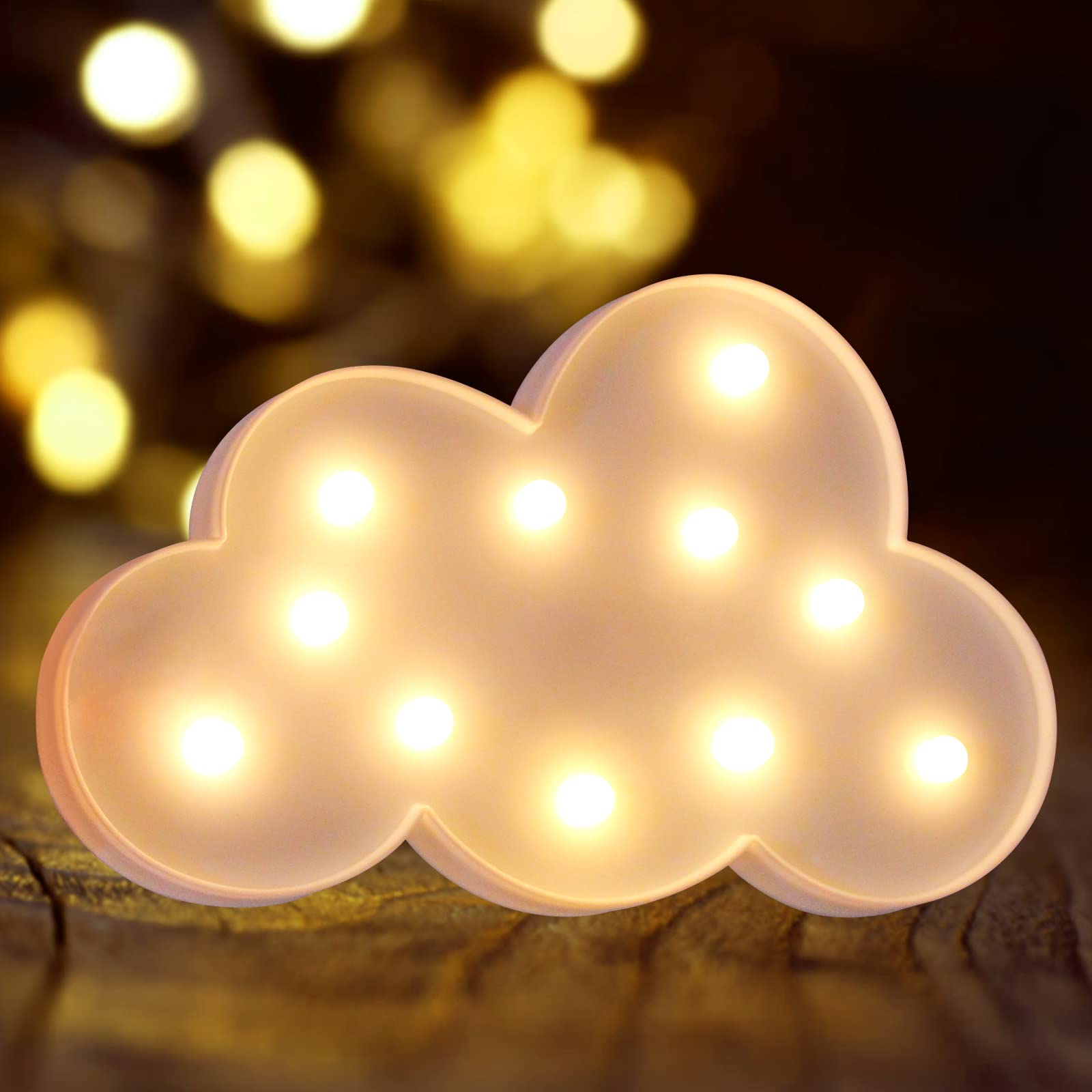 Led Marquee Letter Lights, Laerjin Led Letter Lights Sign Light Up Letters Sign For Home Cafe Bar Party Wedding Birthday Christmas Decoration, Battery Operated Initials Lamp Letters - White Cloud