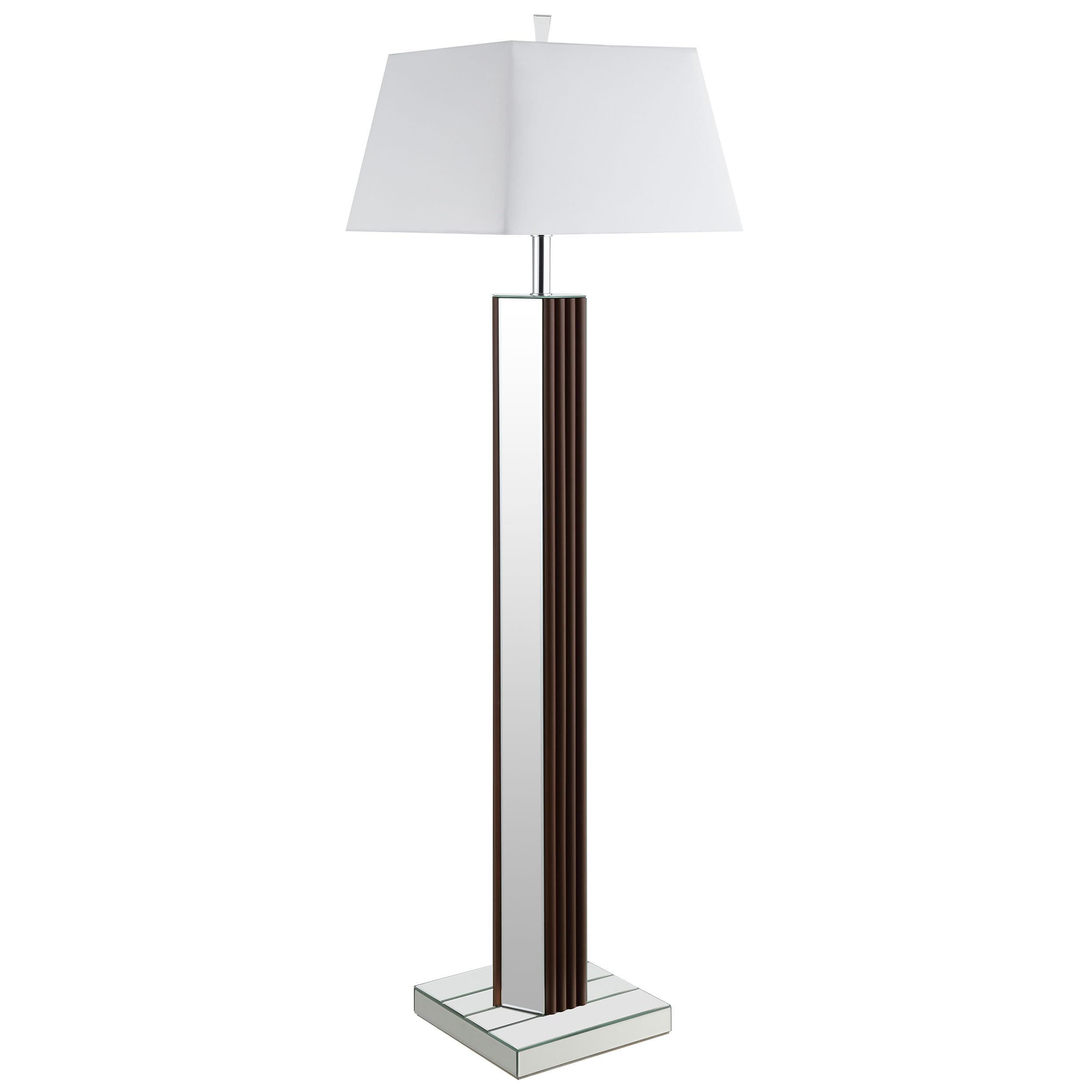 Coaster Home Furnishings Elena 67-Inch Square Tapered Mirrored Floor Lamp Brown
