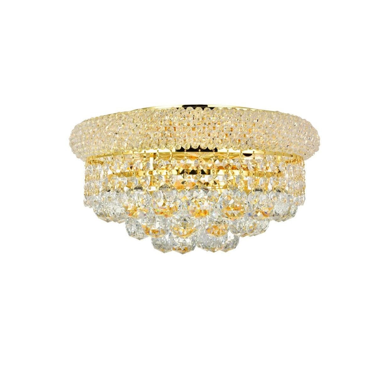 Elegant Lighting Primo - Six Light Flush Mount-Gold Finish-Royal Cut Crystal Type