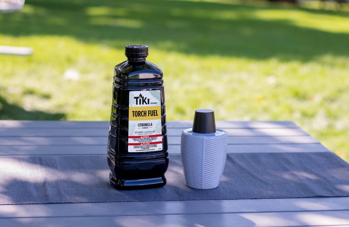 TIKI Citronella Torch Fuel - 1 Gallon, Long-Lasting for Outdoor Torches, Black, Model 1216151