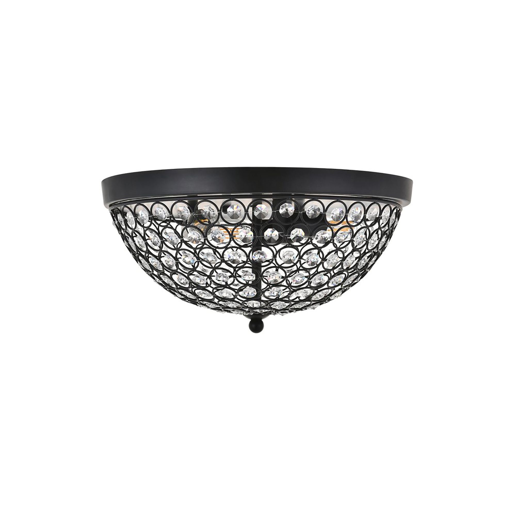 Living District Indoor Modern Home Decor Bright Taye 3 Light Matte Black Flush Mount