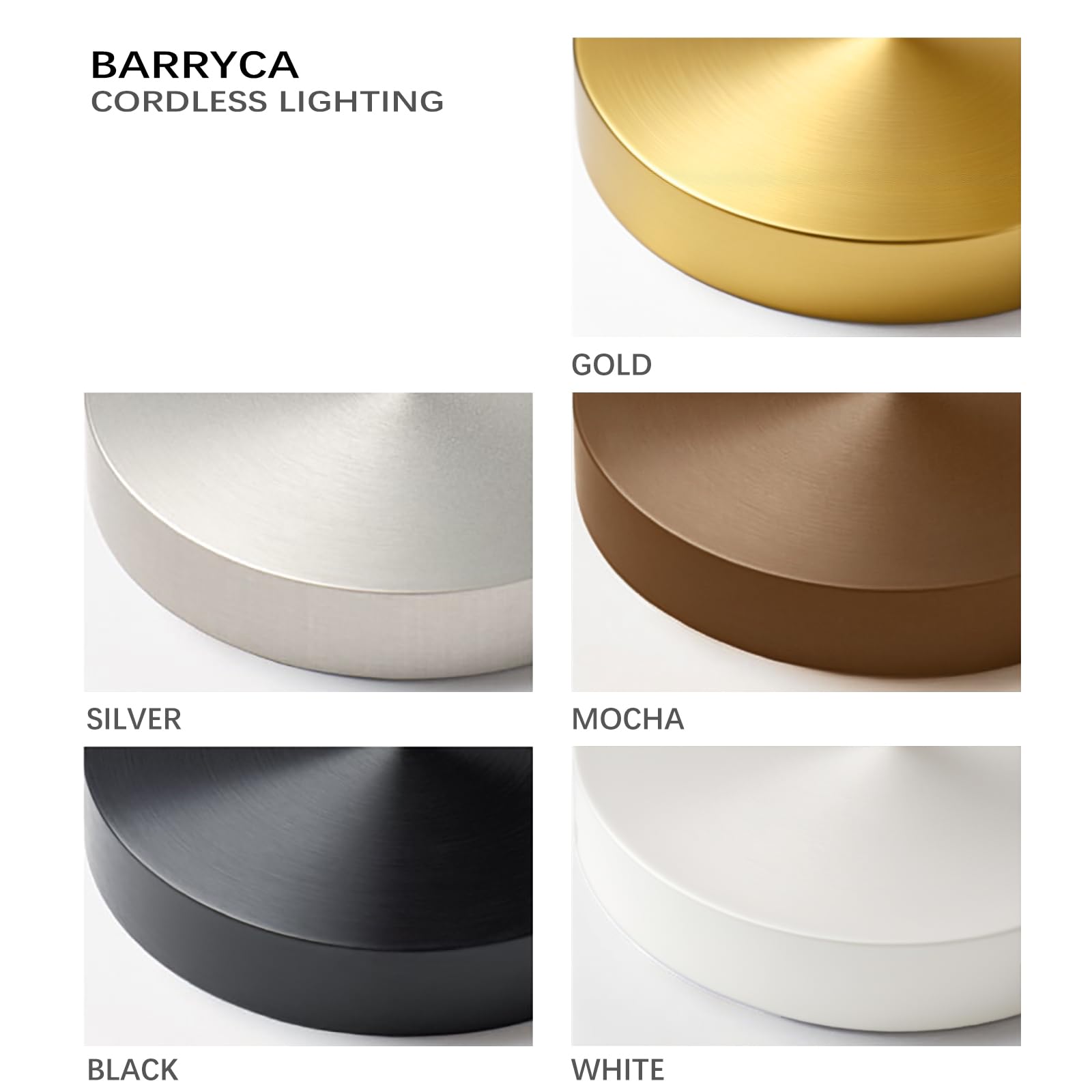 Barryca Rechargeable Cordless Table Lamp, Metal Dimmable Led Light, 2 Pack, Mocha, Portable For Indoor/Outdoor Use