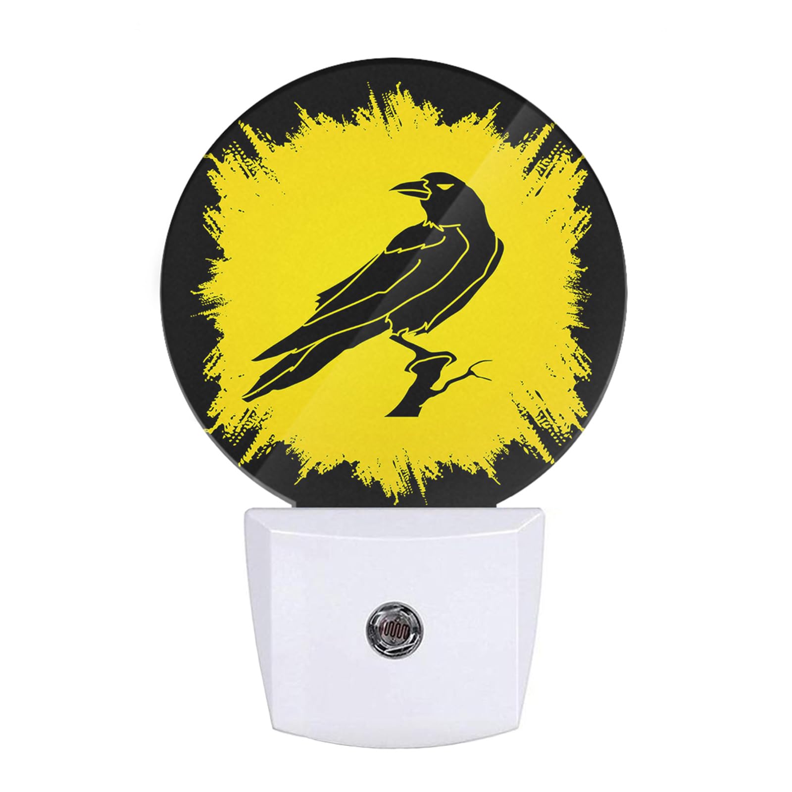 Ekobla Raven Led Night Light Crow Black Bird On Branch Halloween Dusk To Dawn Night Lamp Auto Sensor For Home Indoor Bathroom Hallway Kitchen