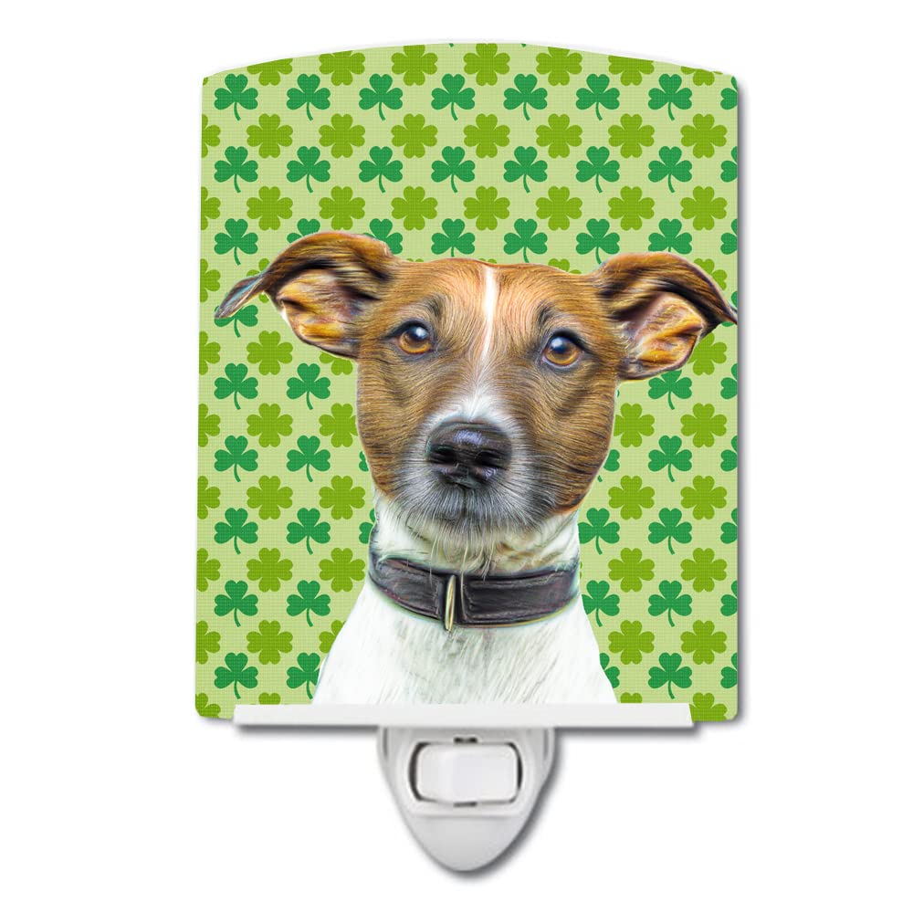 Carolines Treasures Ceramic Night Light Shamrock Jack Russell Terrier 6x4x3in Multicolor Model KJ1197CNL