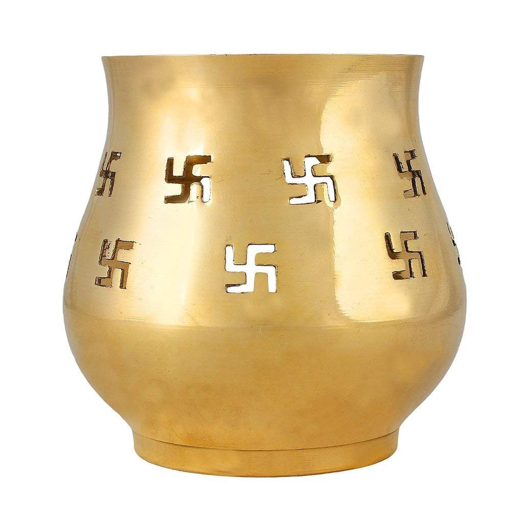A&S Ventures Campher Lamp Pure Brass | Brass Aroma Incense Burner CAMPHOR LAMP || Camphor lamp Brass Kalash Oil Diffuser with Di