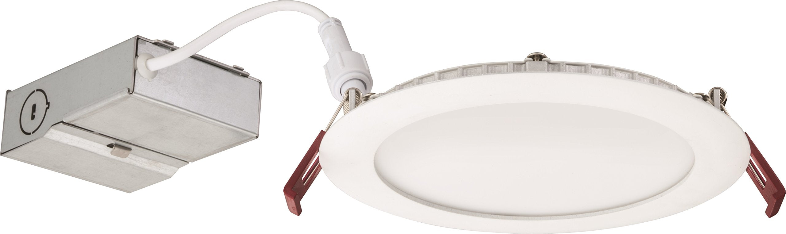 Lithonia Lighting WF6 LED 30K MW M6 Recessed Wafer Downlight with Ultra Thin Round Trim, Color Temperature Selectable, 3000K, 6-Inch, Matte White