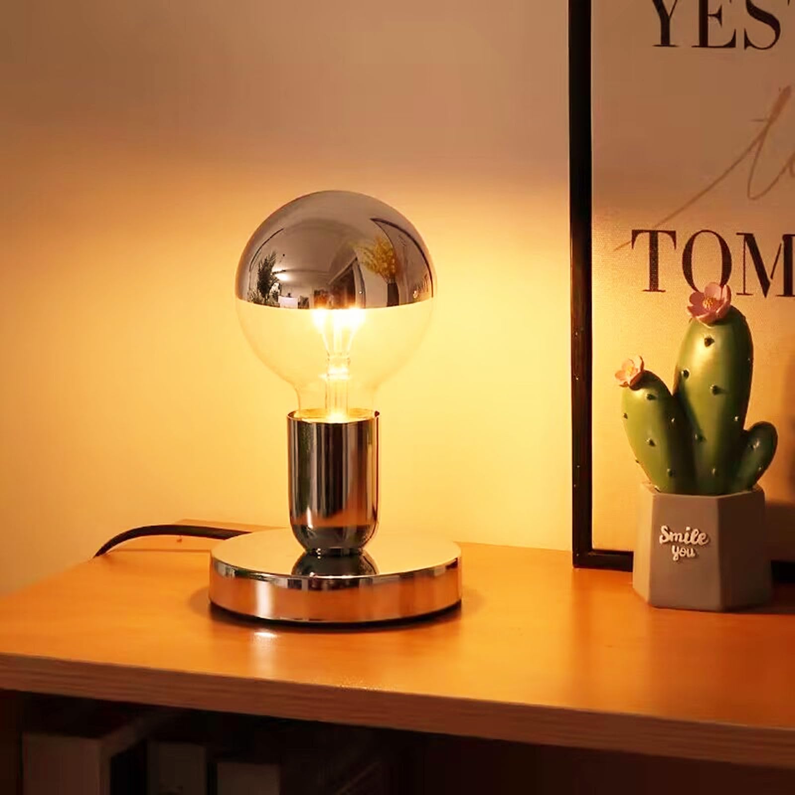 XIHOME Simple Unique Lamp Base Only,Mini Bedside Table Lamp Bases,E26 Edison Light Bulb Stand Lamps for Small Spaces,Minimalist 