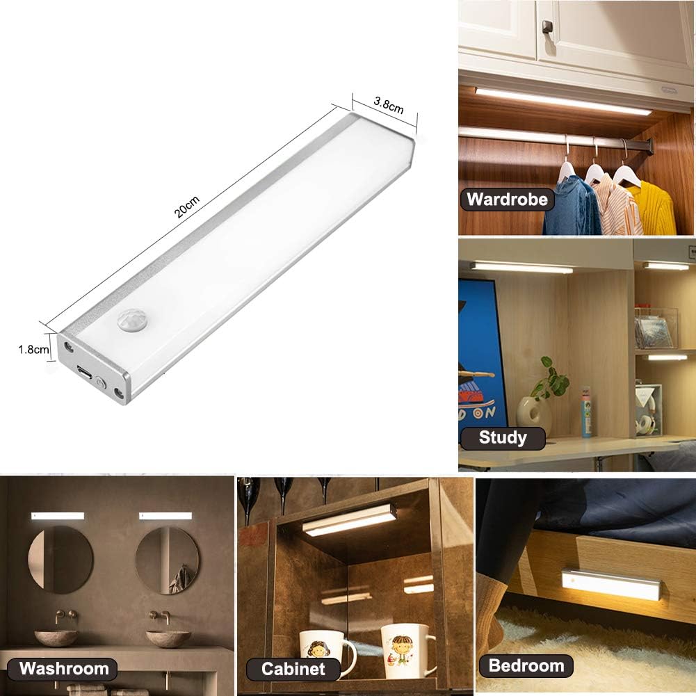 Under Cabinet Light Led Rechargeable Battery Operated Motion Sensor Light Indoor 2 Pack Magnetic Closet Lights Wireless Under Co